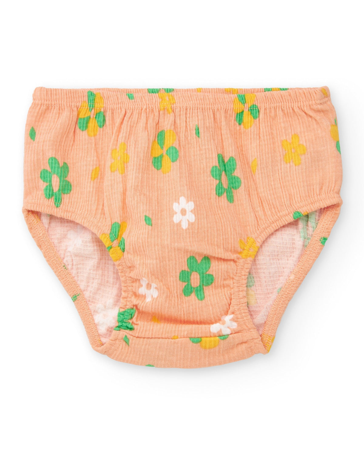 Conjunto para niña con blusa salmón y braguita amarilla con