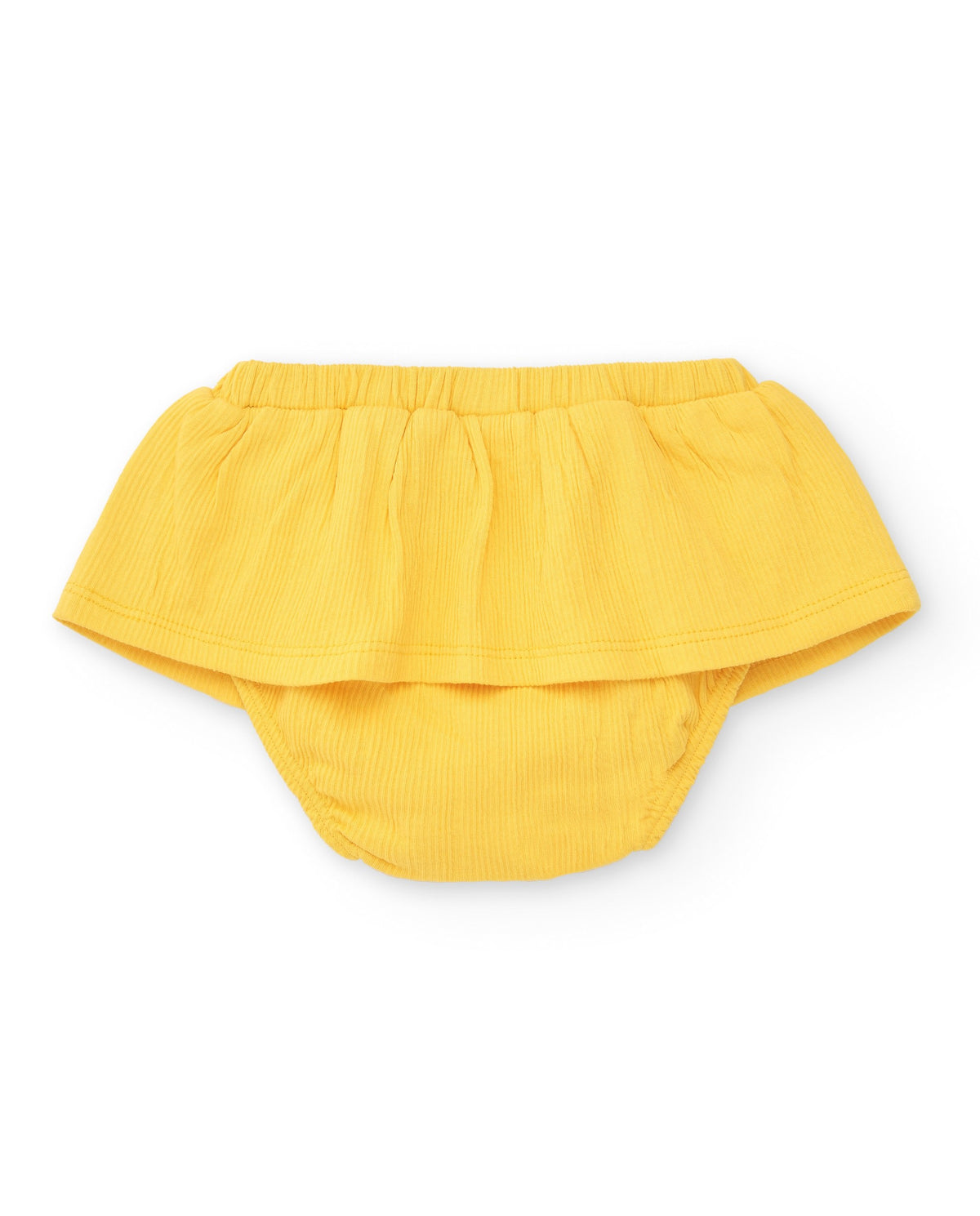 Conjunto para niña con blusa de flores y braguita amarilla
