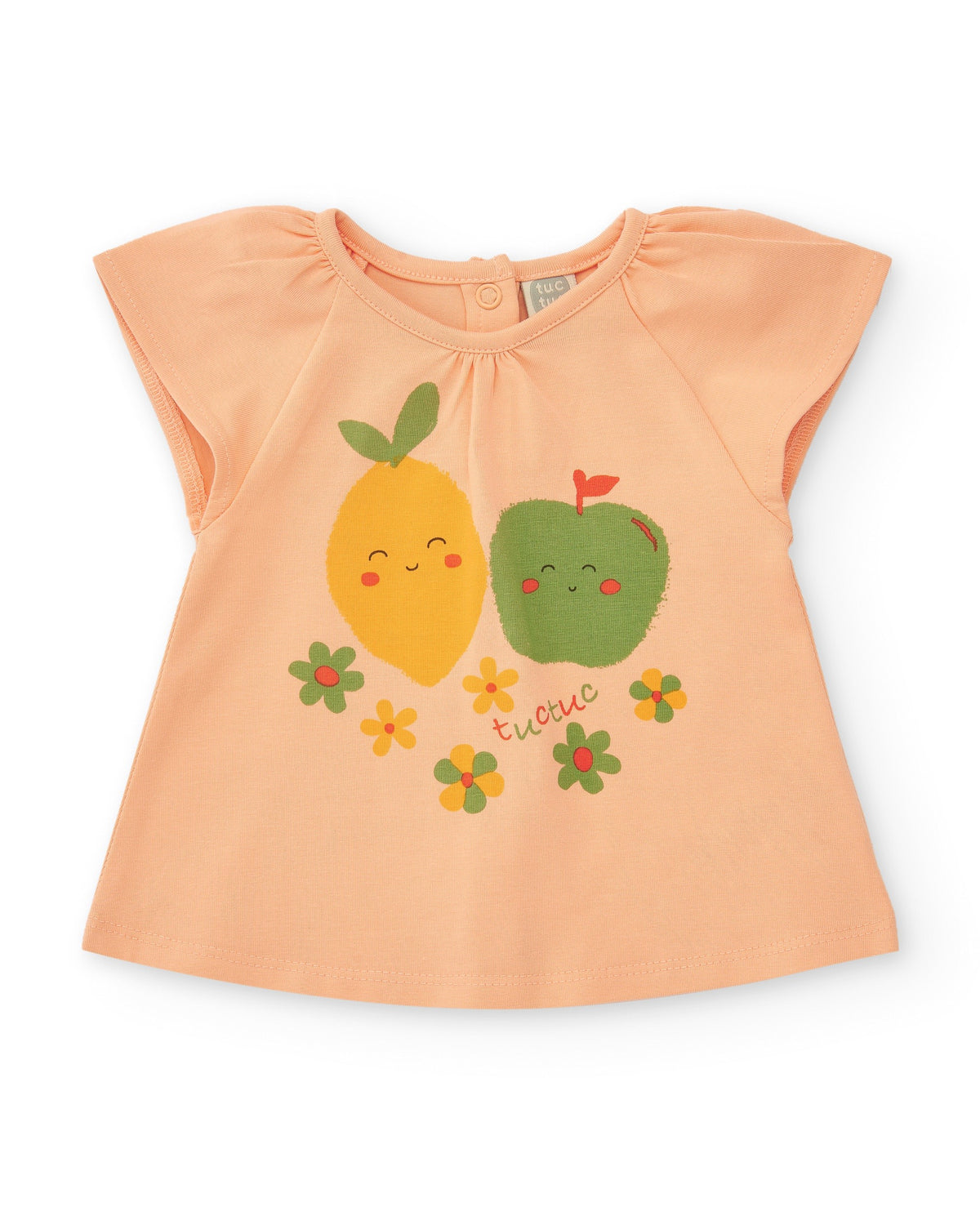 Conjunto de felpa para niña con camiseta de frutas, leggins