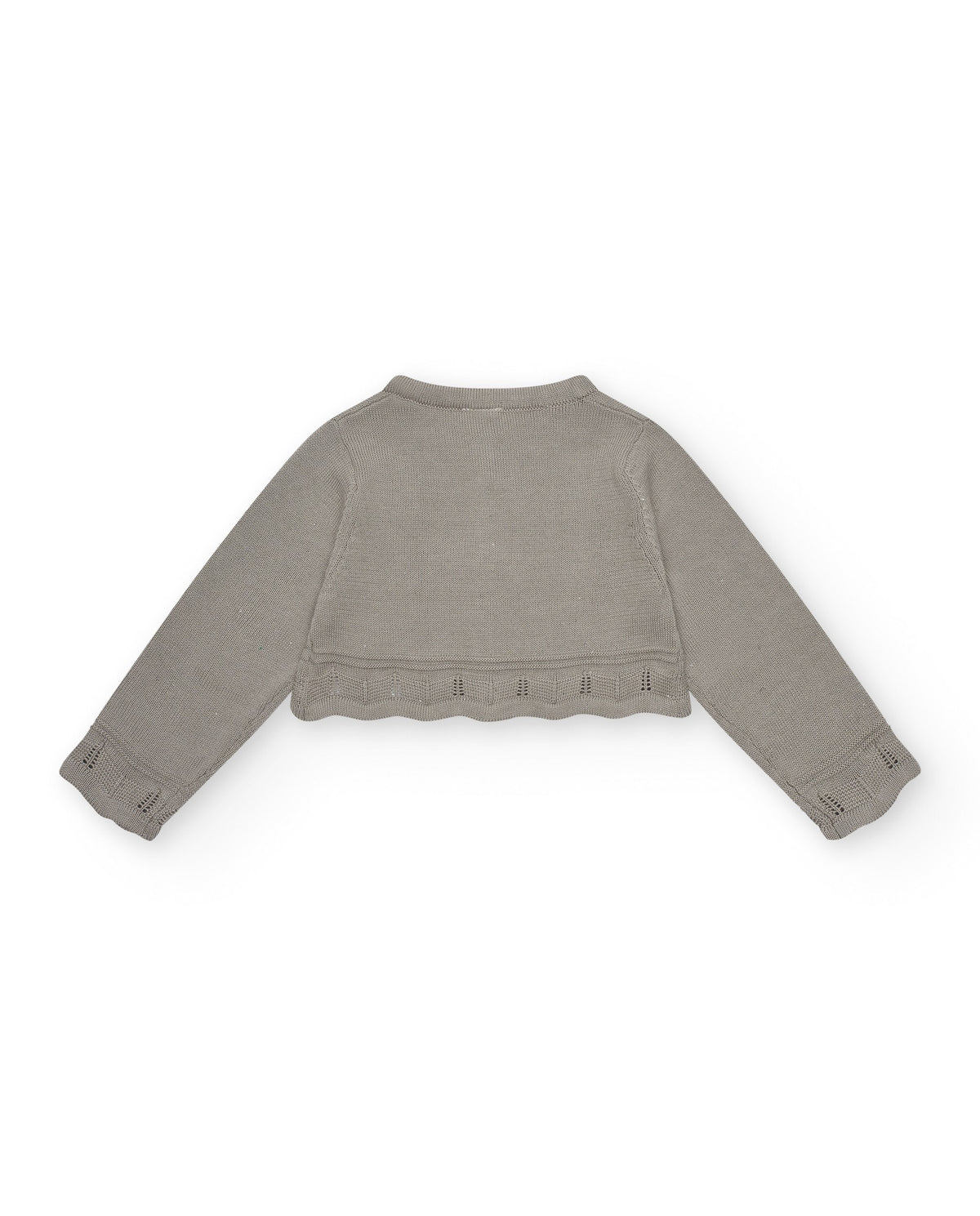 Chaqueta beige de tricot para niña con botones brillantes