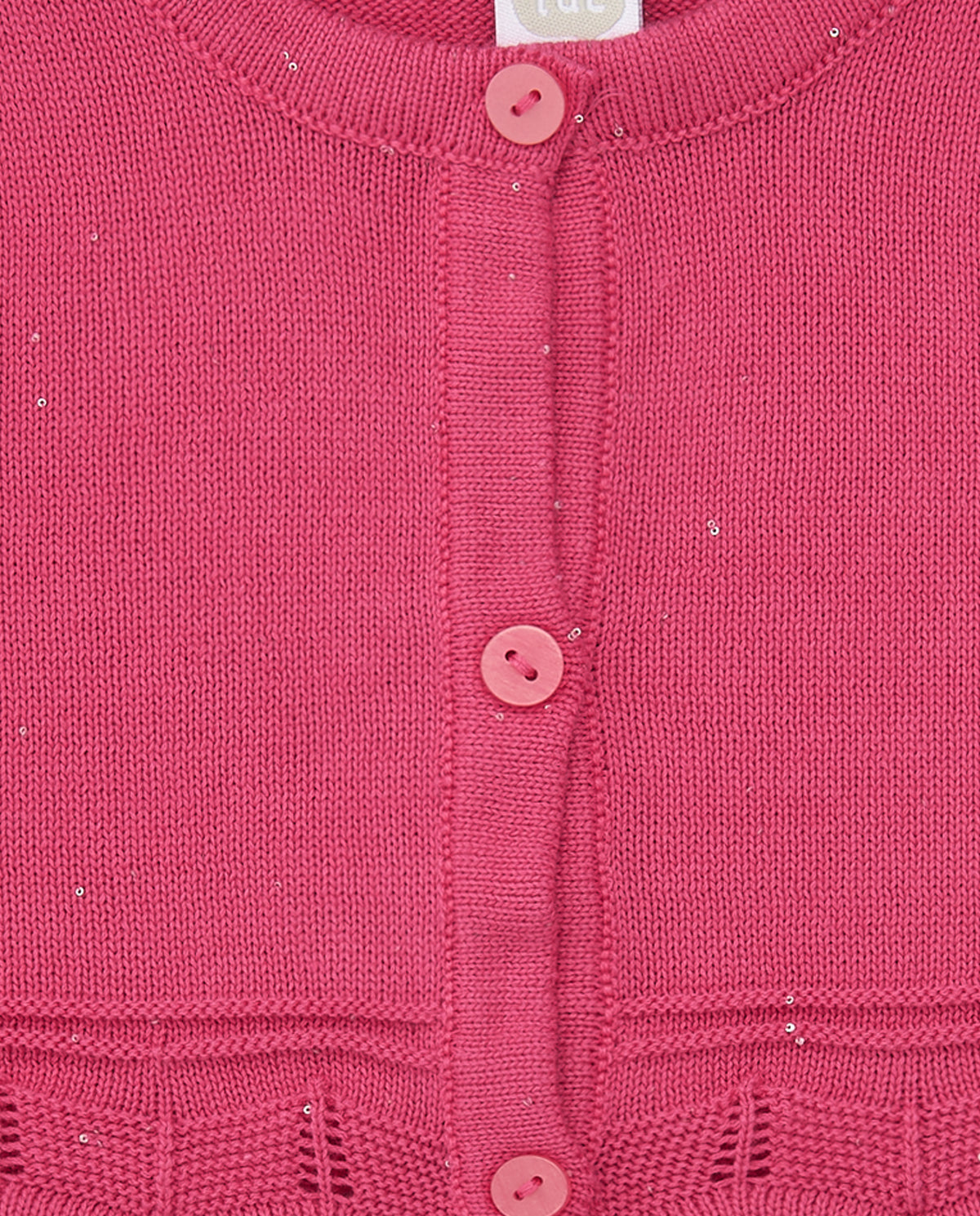 Chaqueta rosa corta para niña con aplique metálico