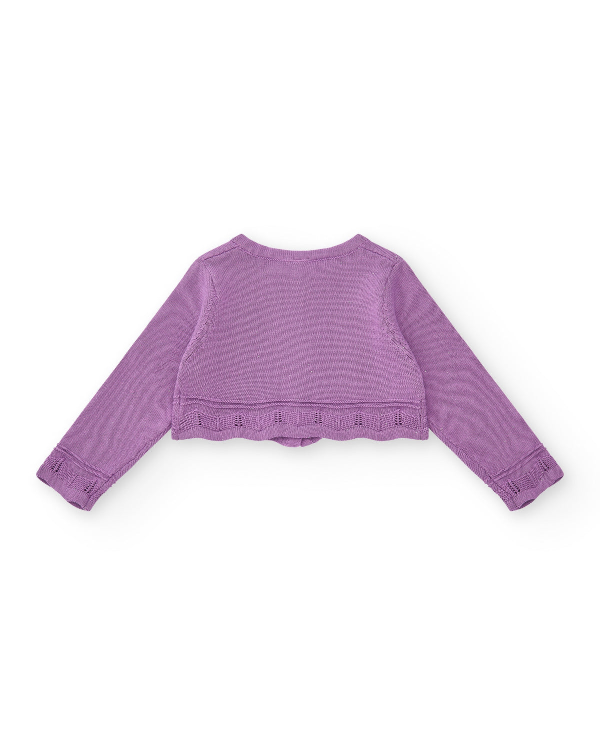 Chaqueta lila para niña con botones y detalles