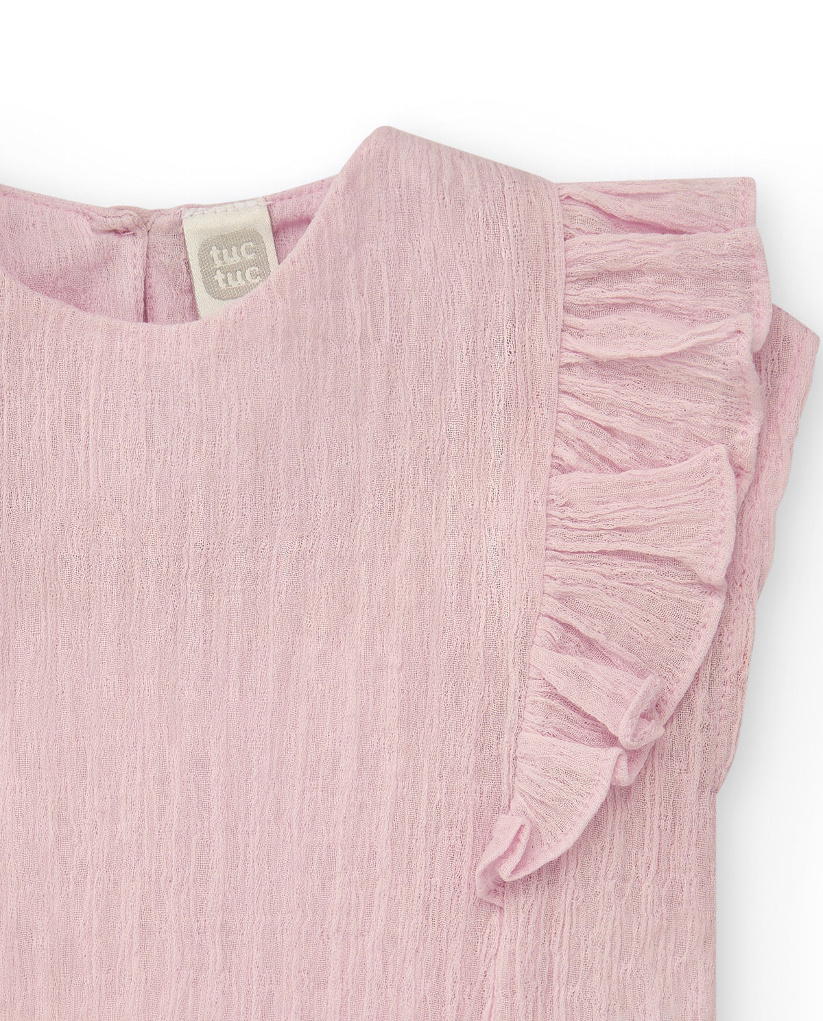 Camisa rosa claro para niña con volantes