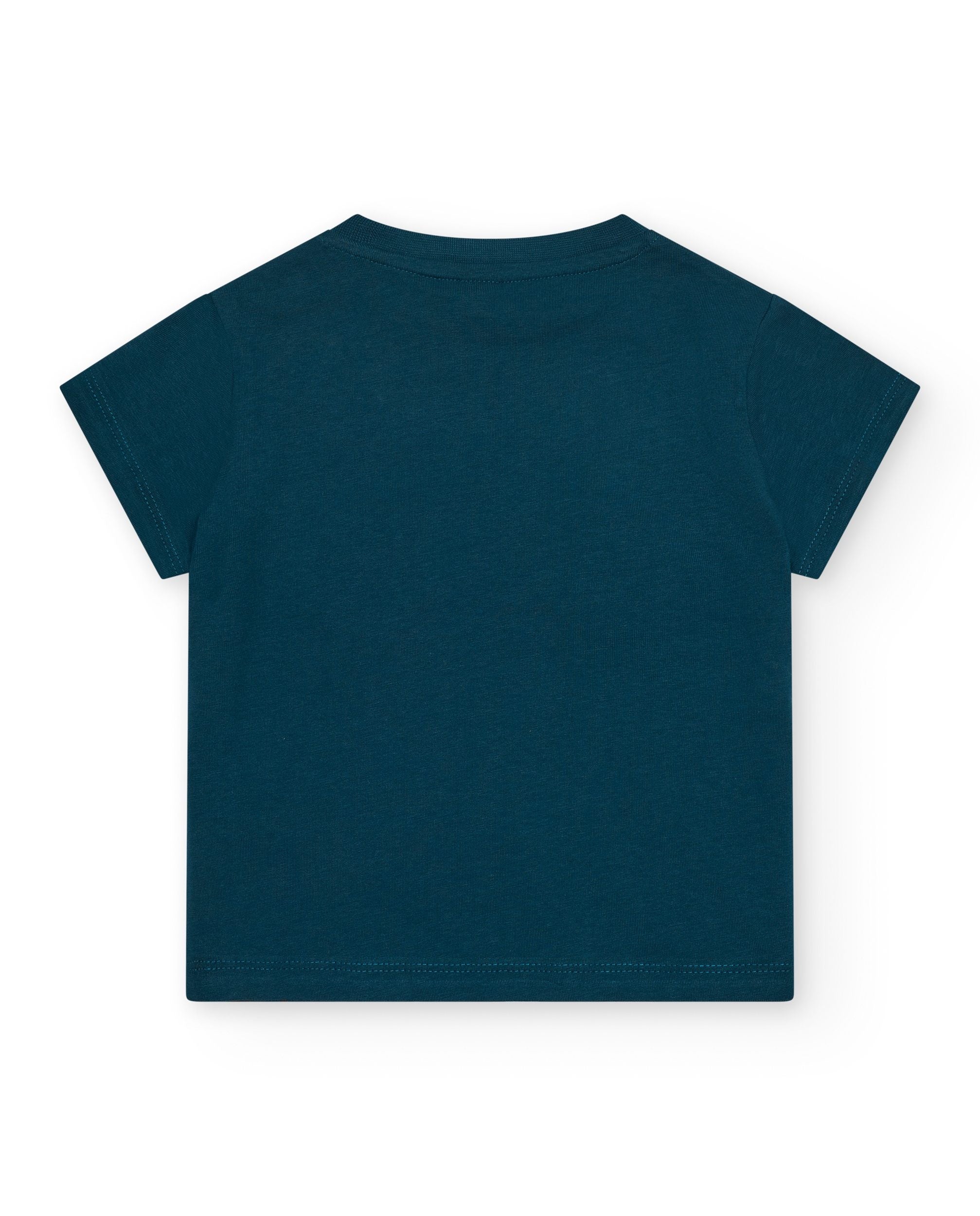 Camiseta verde y amarilla para niño con diseño de lentes