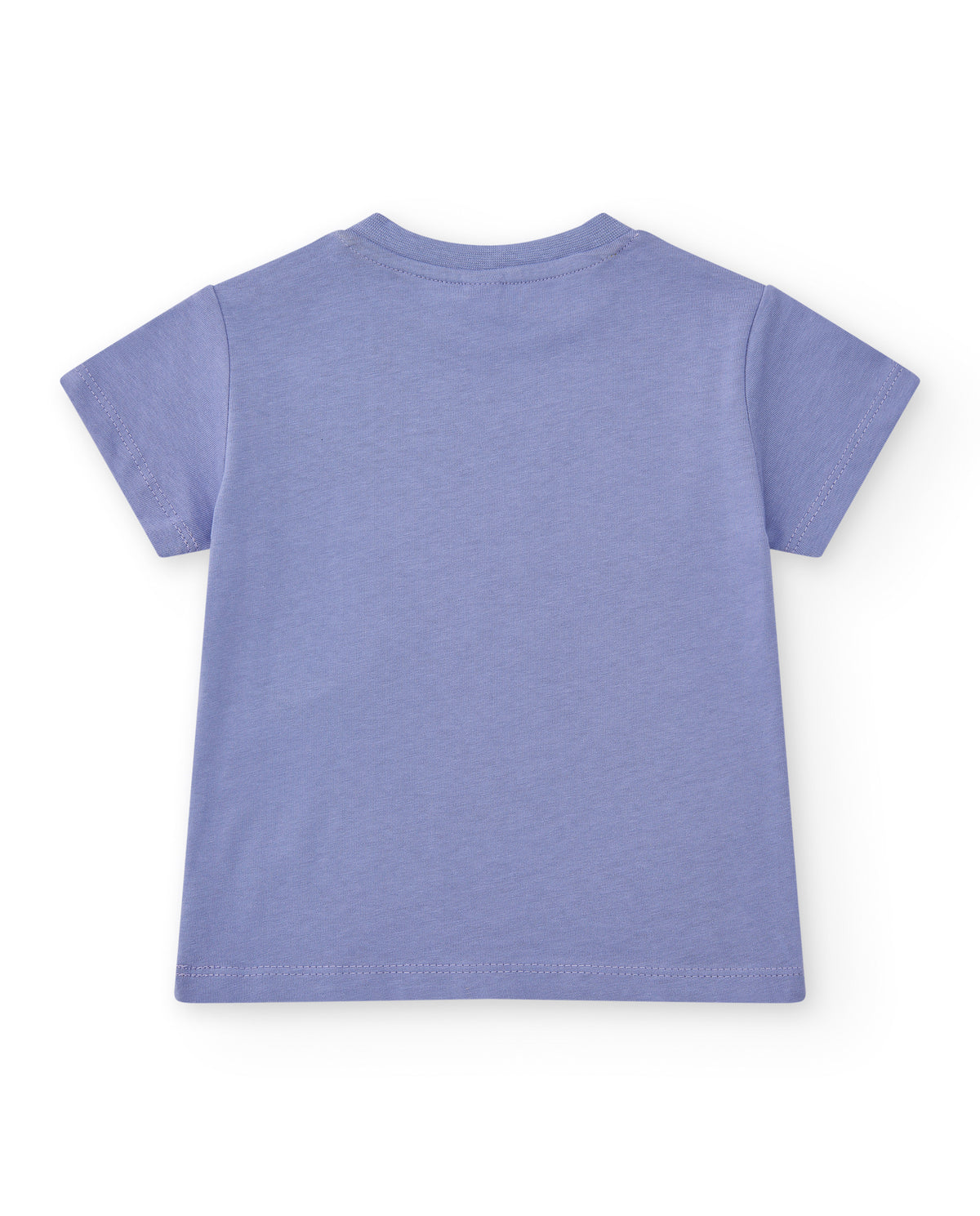 Camiseta lila para niño con estampado de dinosaurio y detalles
