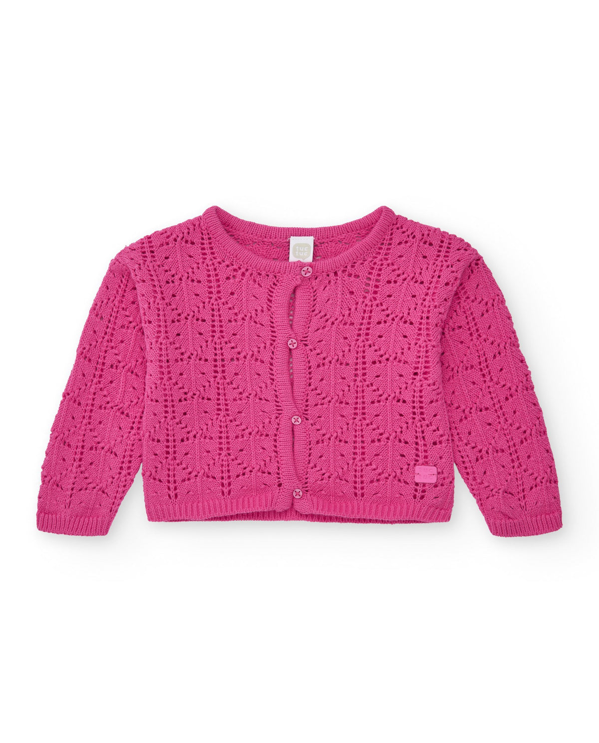 Chaqueta para niña en rosa con botones frontales