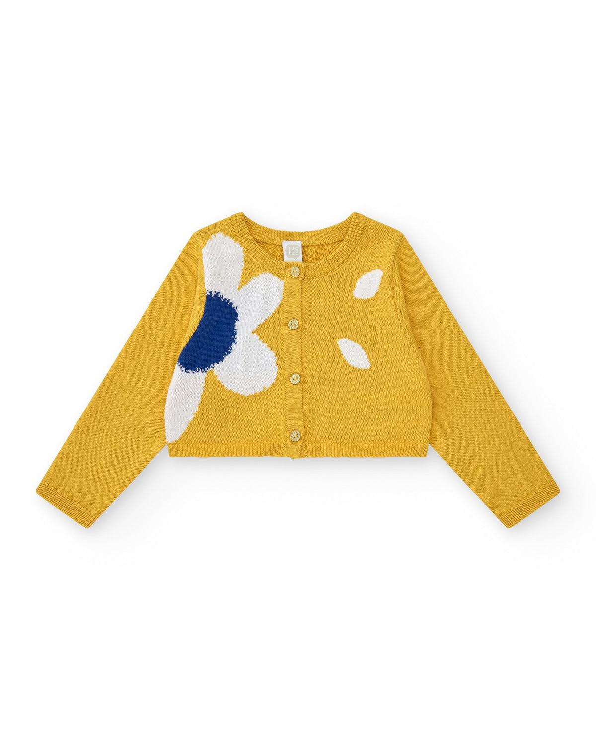 Chaqueta para niña en amarillo con estampado floral