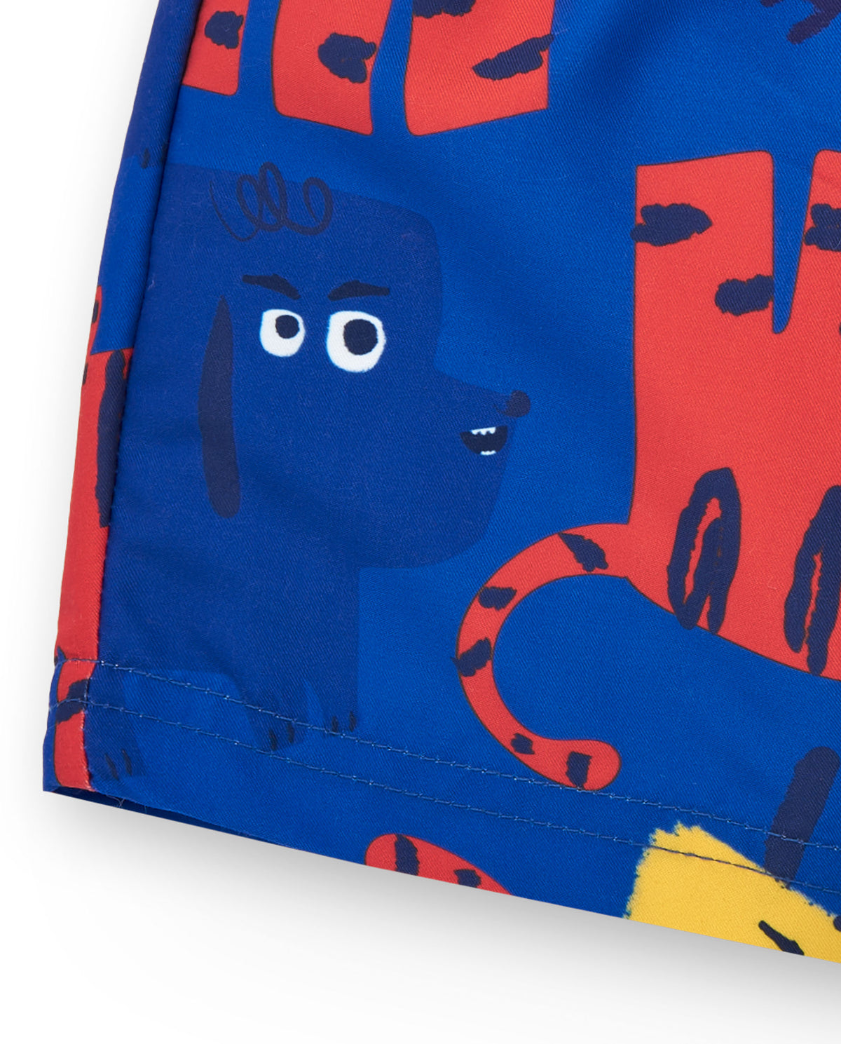 Bermuda de baño para niño en azul con animales y cintura