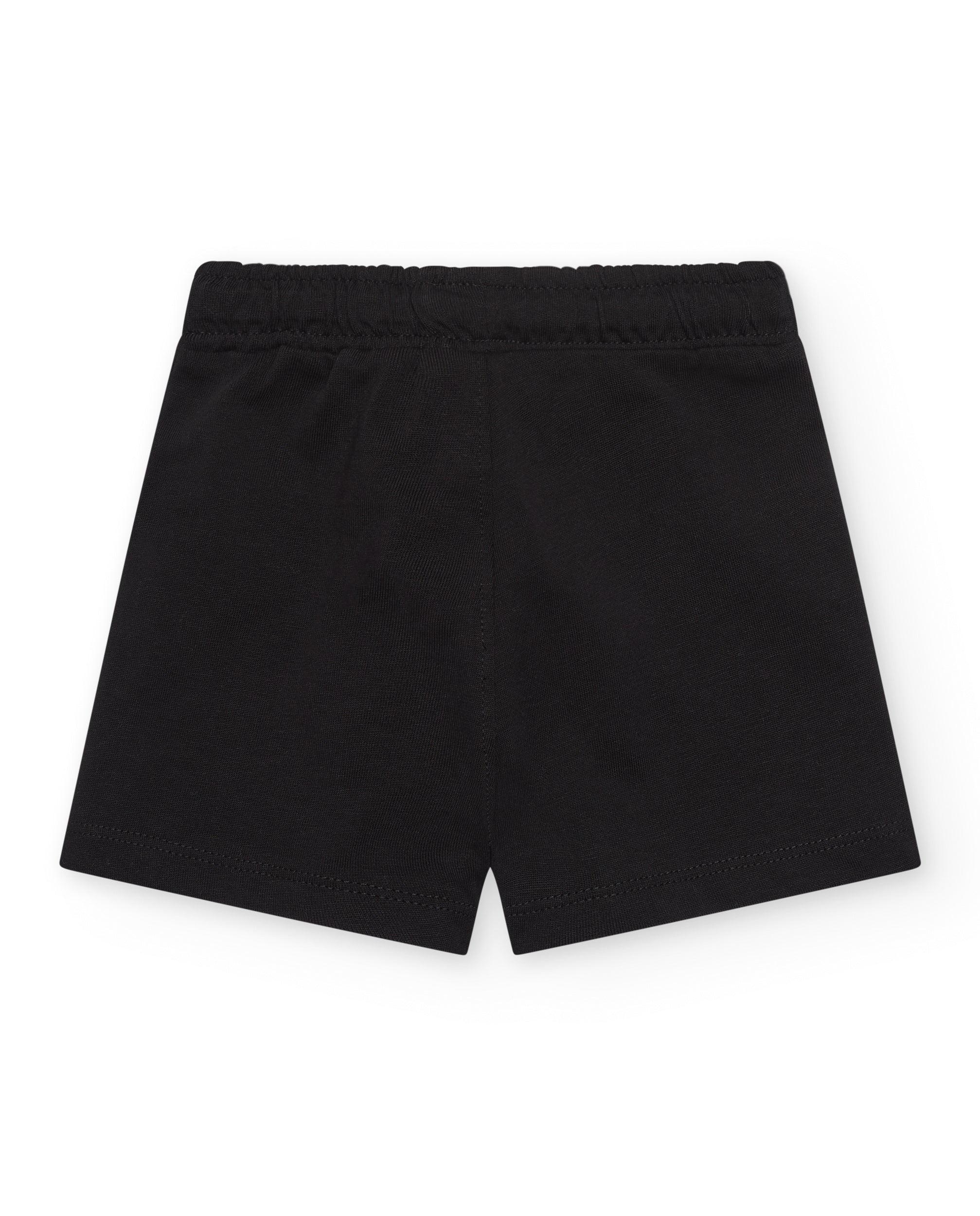 Bermuda para niño en negro con cordón blanco ajustable