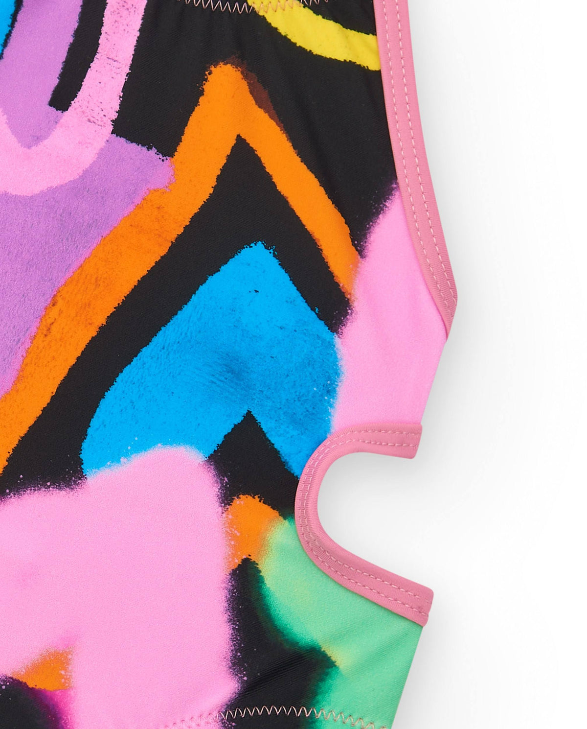 Bañador para niña en negro con estampado abstracto