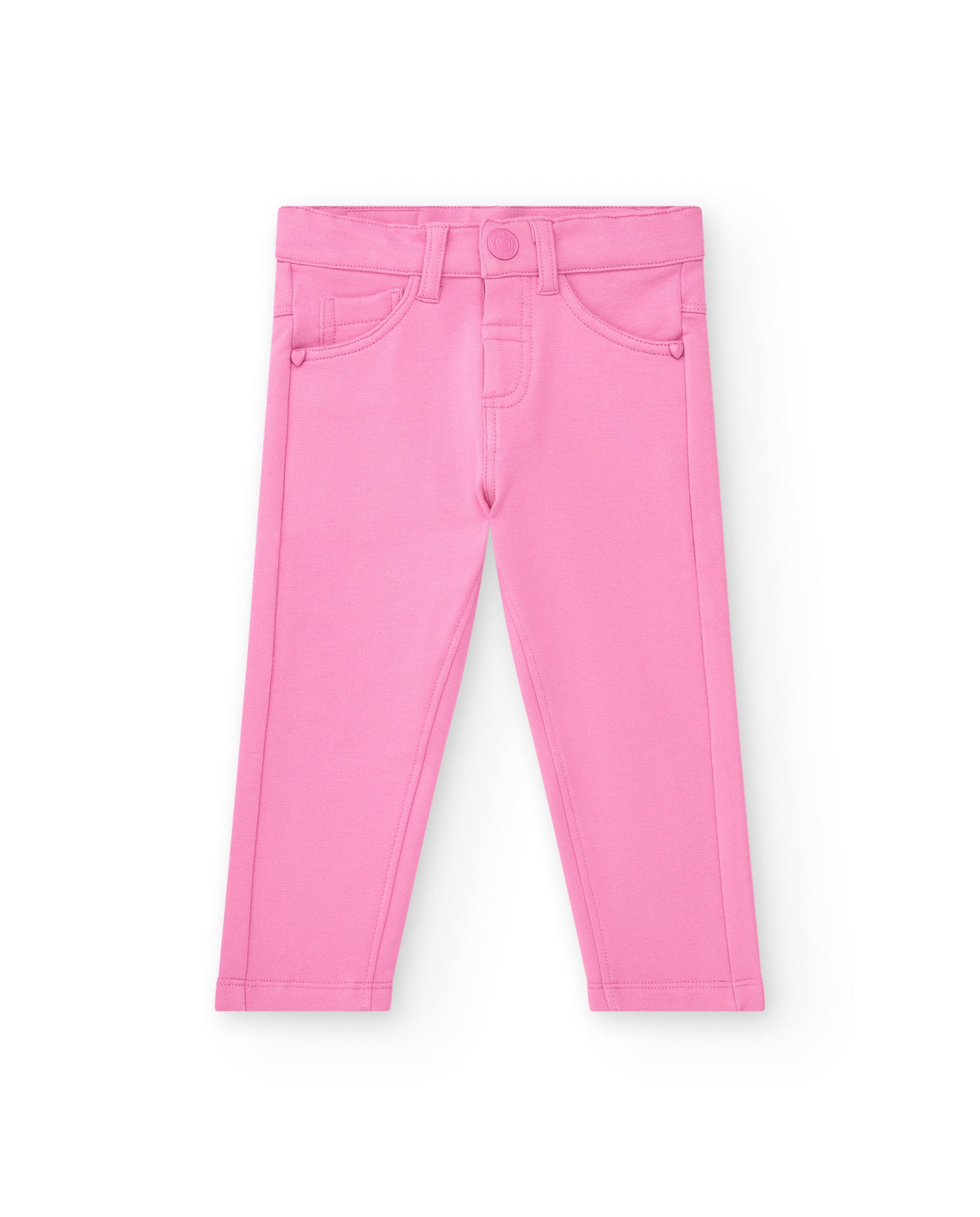 Jegging para niña en rosa con bolsillos decorativos