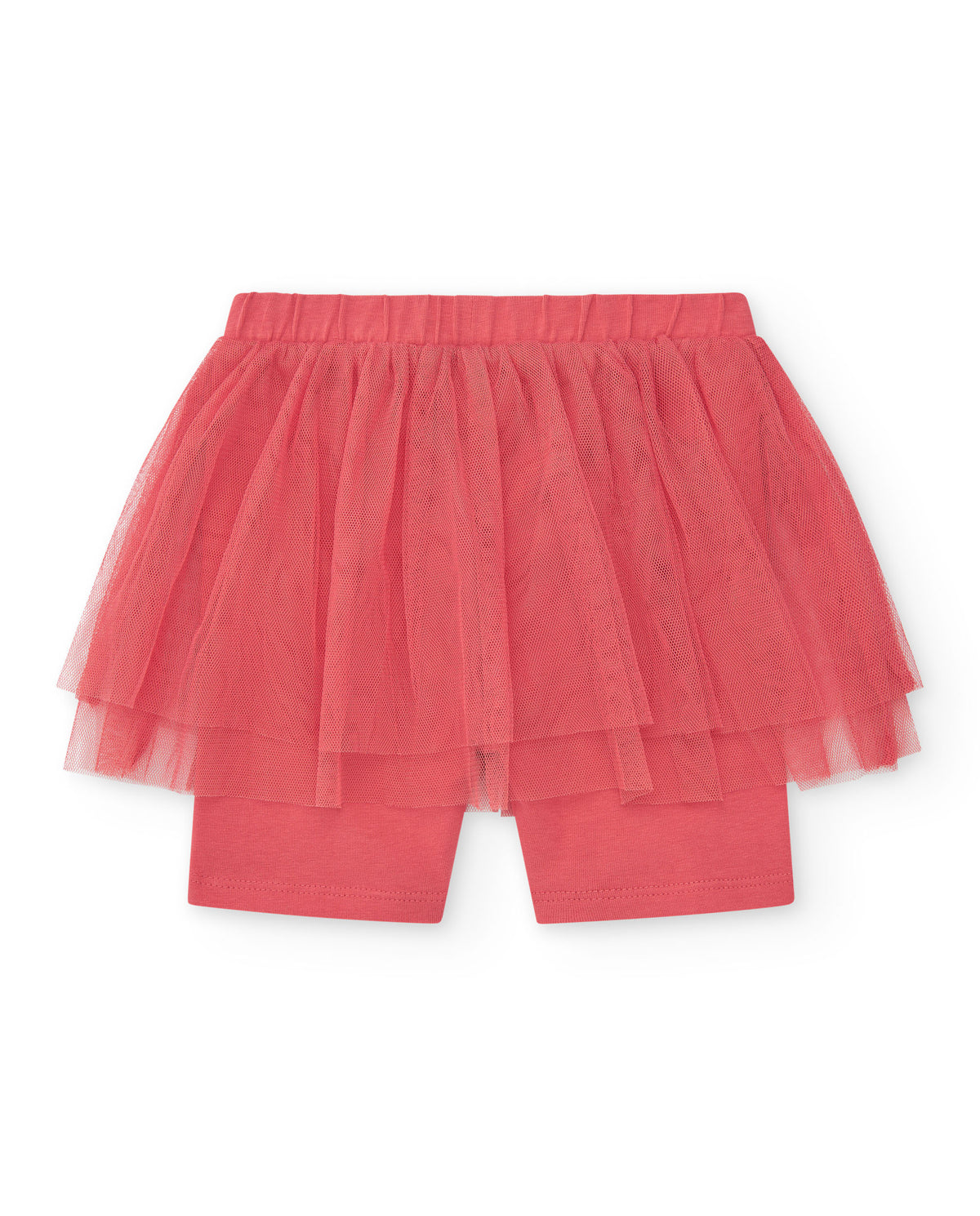Legging para niña en rosa con capa de tul y cintura elástica