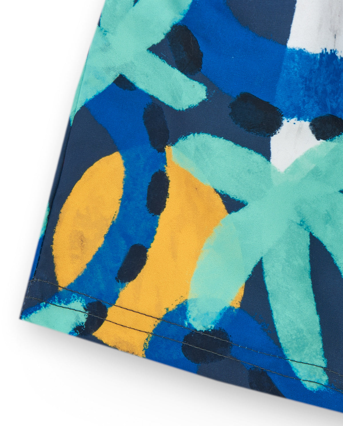 Bermuda de baño para niño en azul marino con estampado y