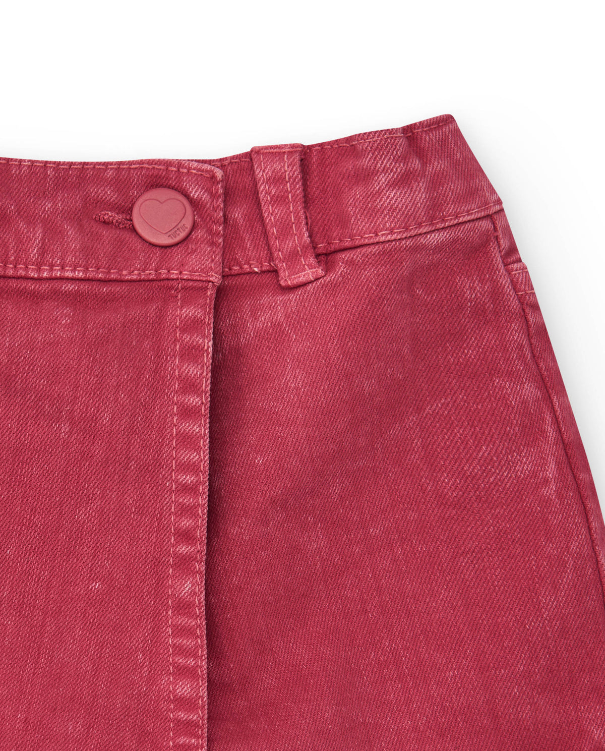 Falda-pantalón para niña en rojo con cintura ajustable y