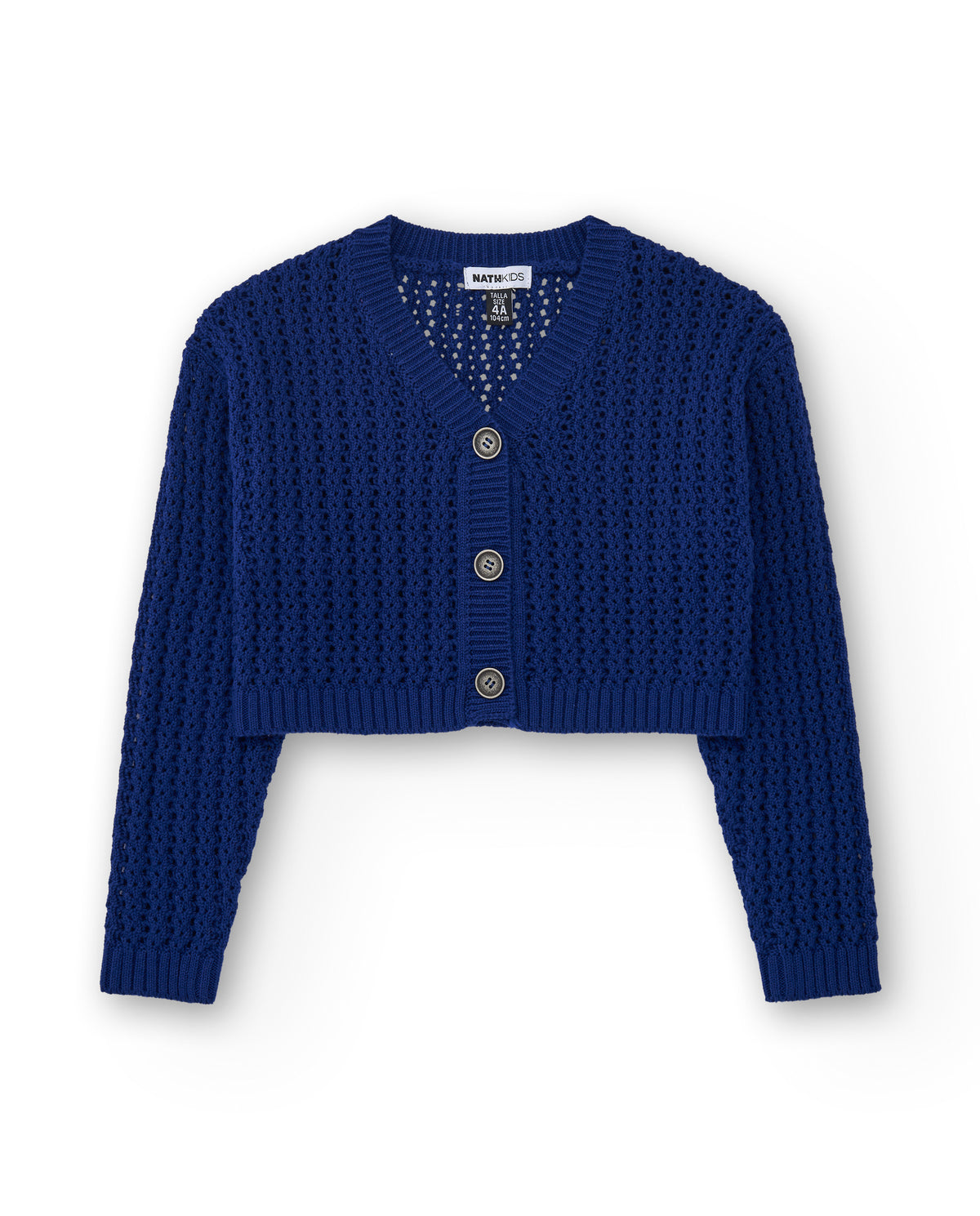 Chaqueta para niña en azul con botones decorativos