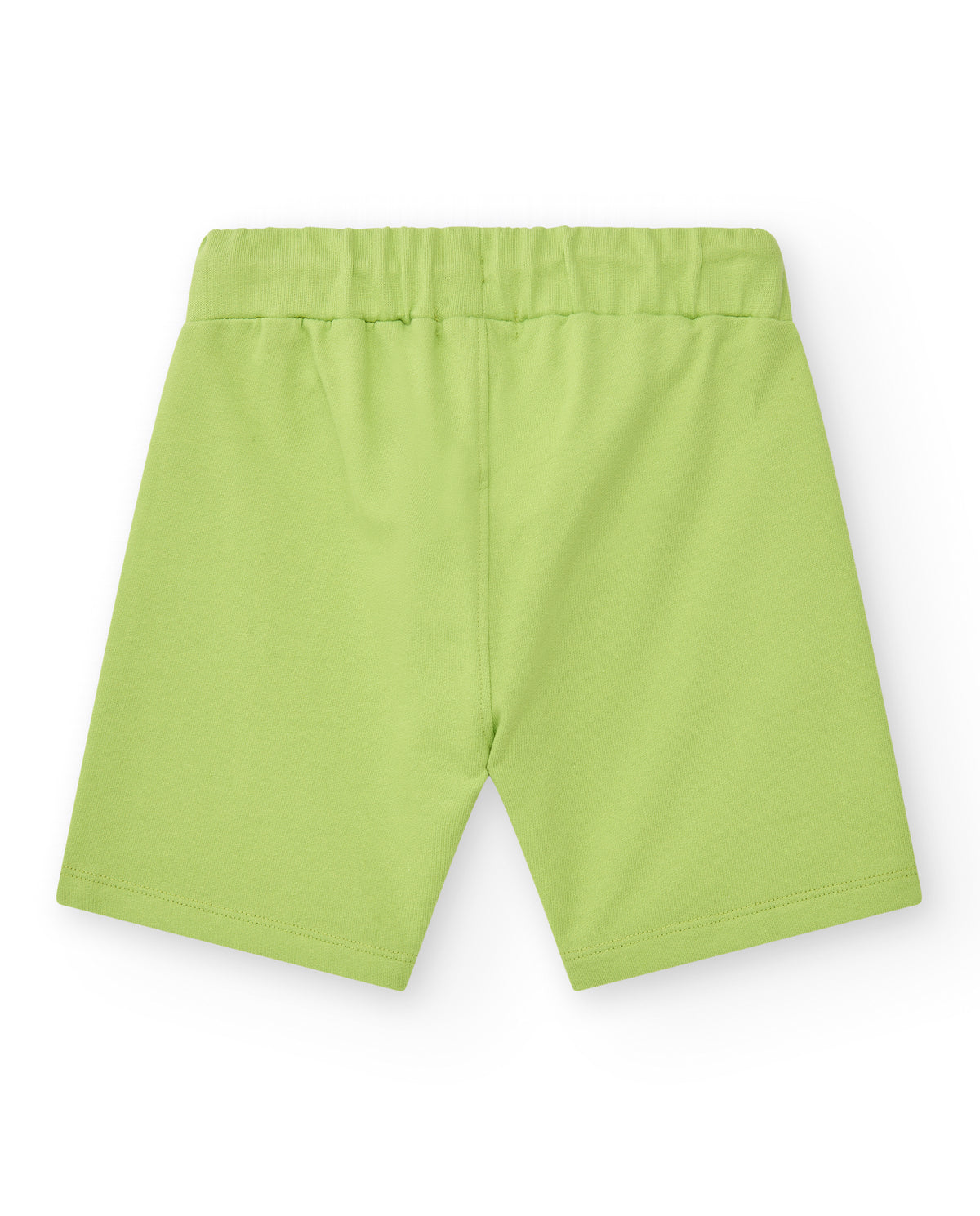 Bermudas para niño en verde con cintura elástica y bolsillos