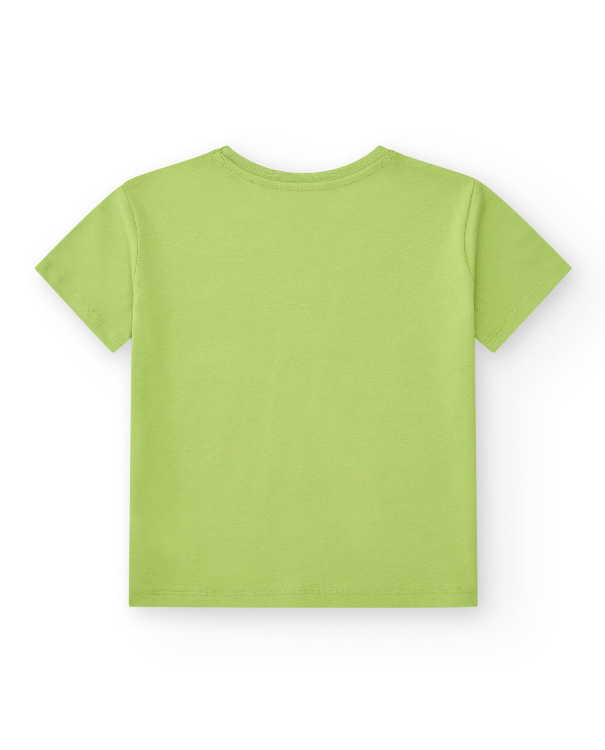 Camiseta para niño en verde con estampado multicolor
