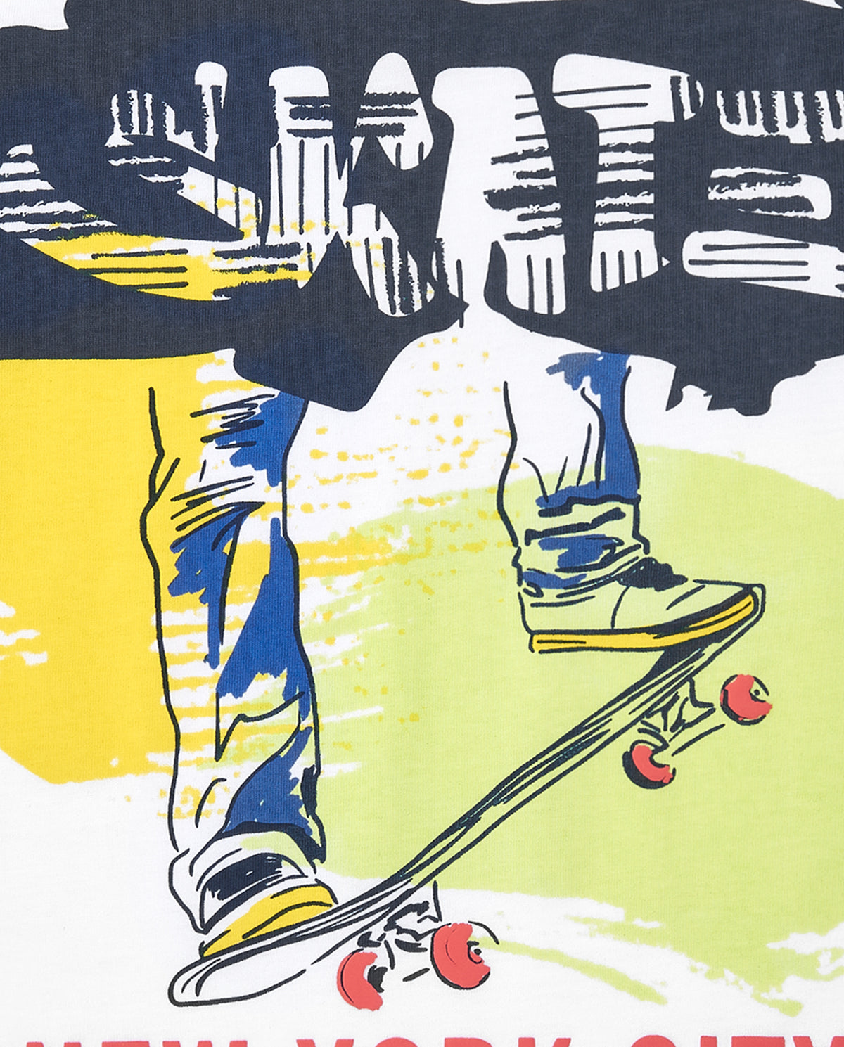 Camiseta para niño en blanco con estampado skate