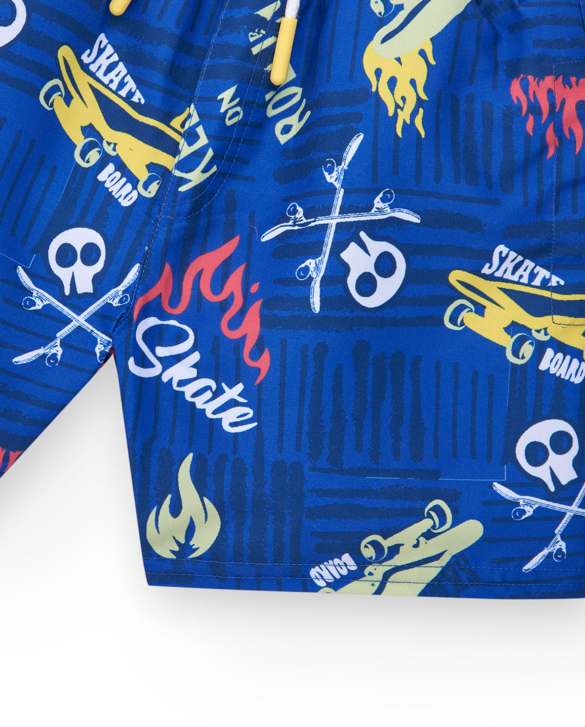 Bermudas para niño en azul con cintura elástica y estampado