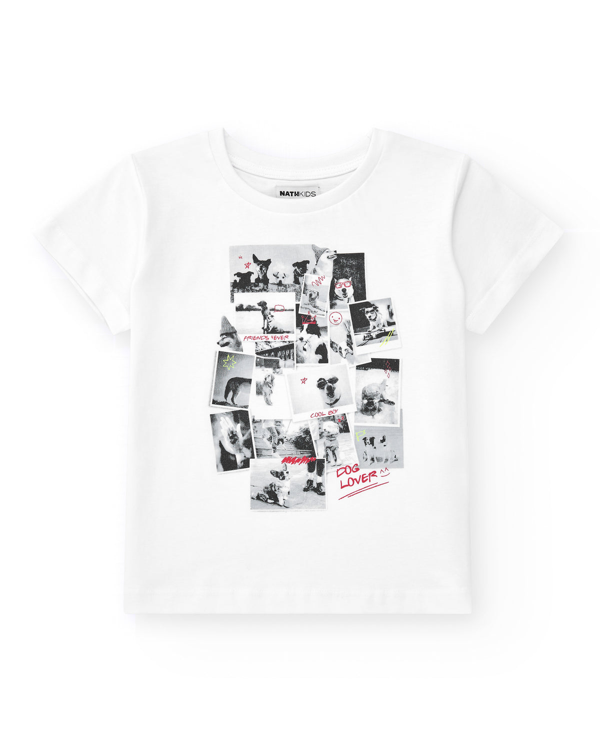 Camiseta para niño en blanco con estampado fotográfico
