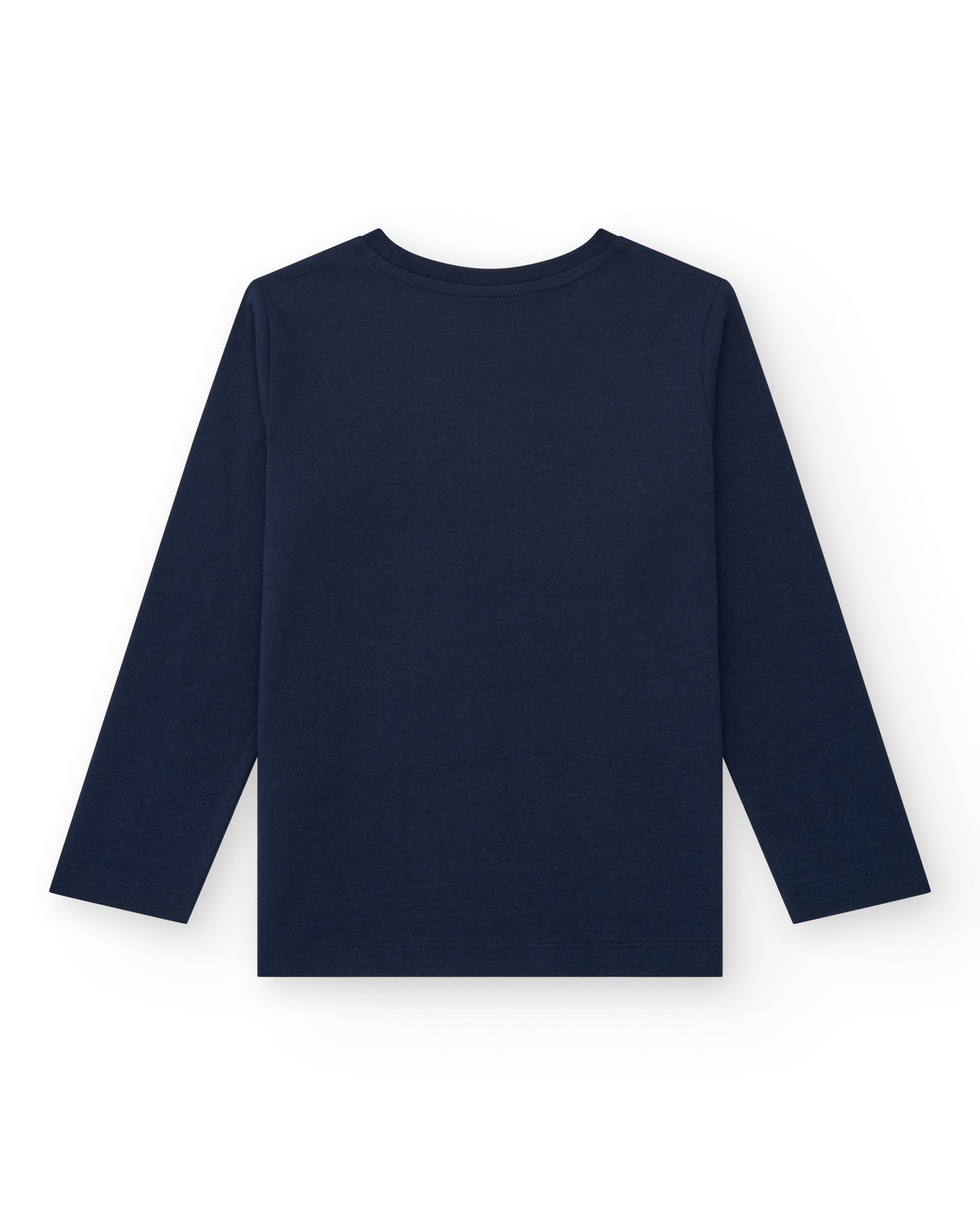 Camiseta de manga larga para niño en azul con diseño sobre