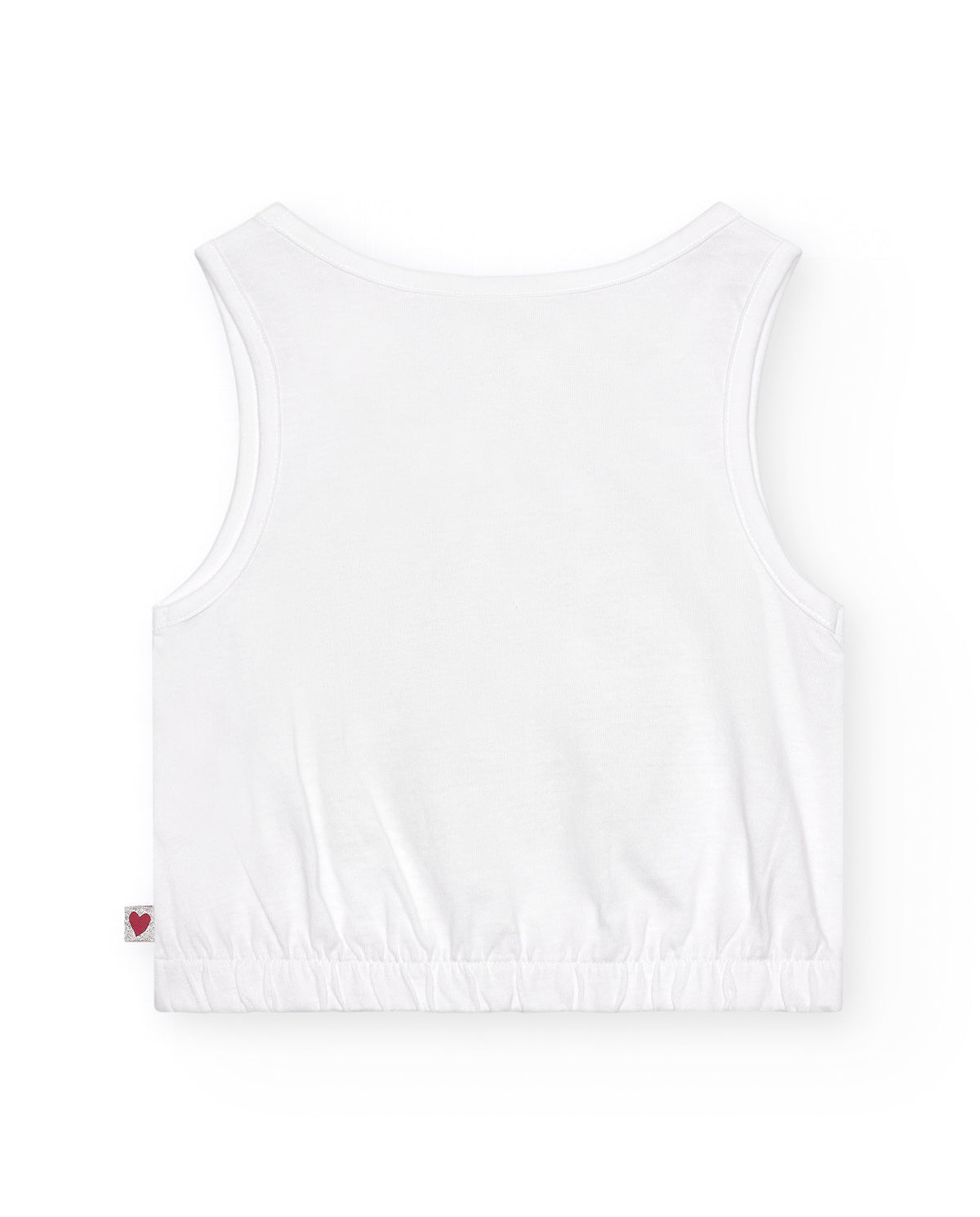 Camiseta de tirantes para niña en blanco y estampado brillante
