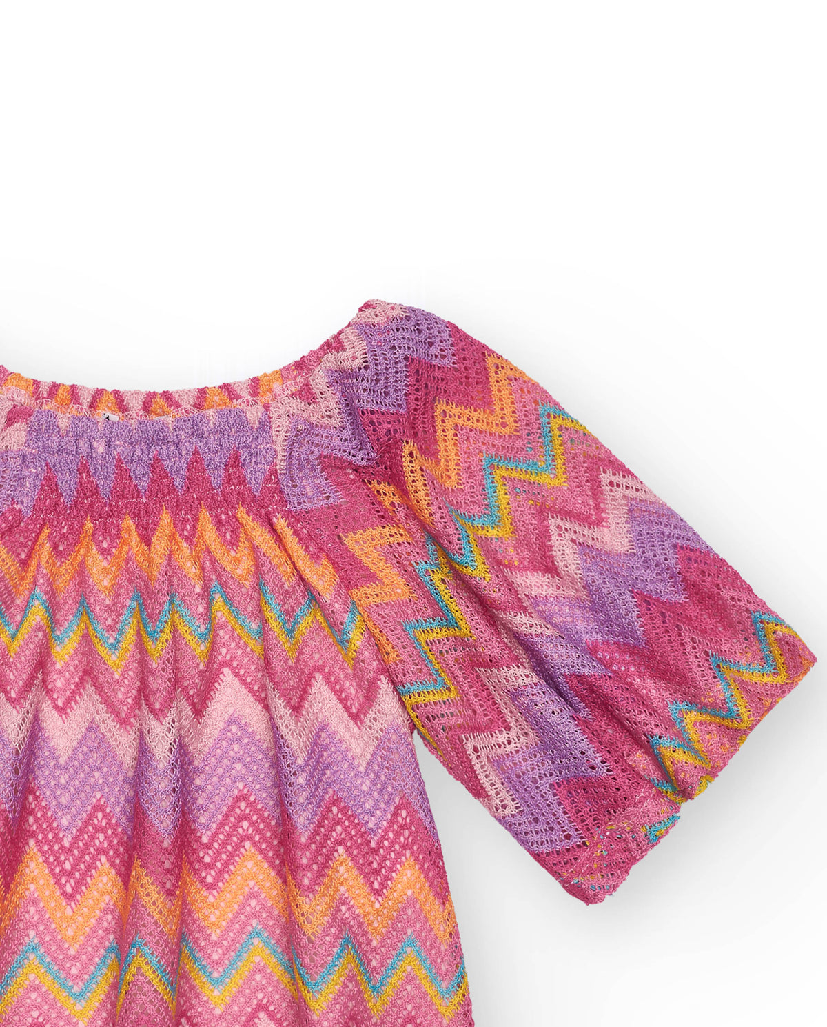 Blusa para niña multicolor estampada y mangas tres cuartos