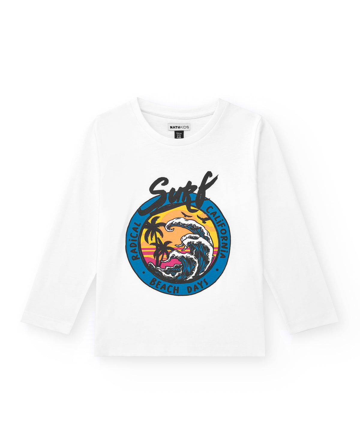 Camiseta para niño en blanco con estampado tropical