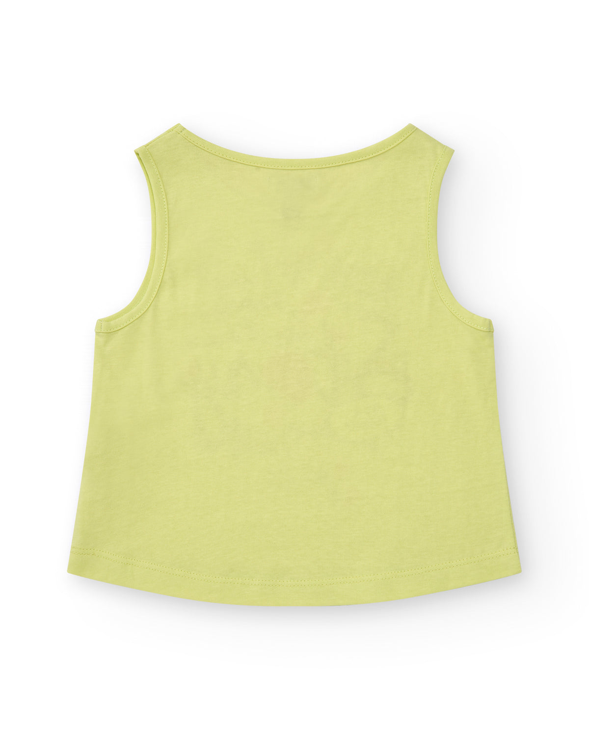 Camiseta para niña en amarillo sin mangas y decorada con mensaje