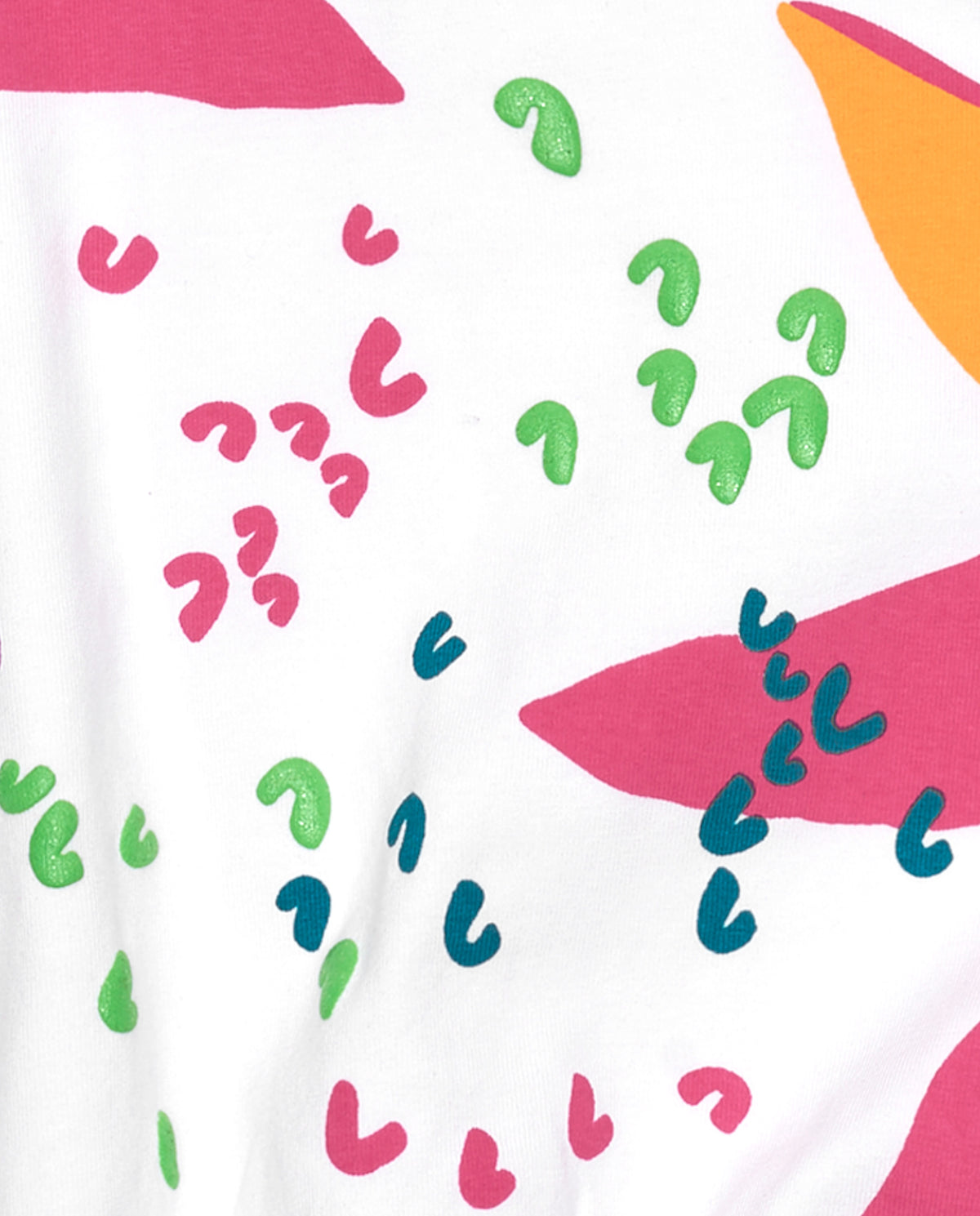 Camiseta para niña en blanco de manga corta y estampado floral