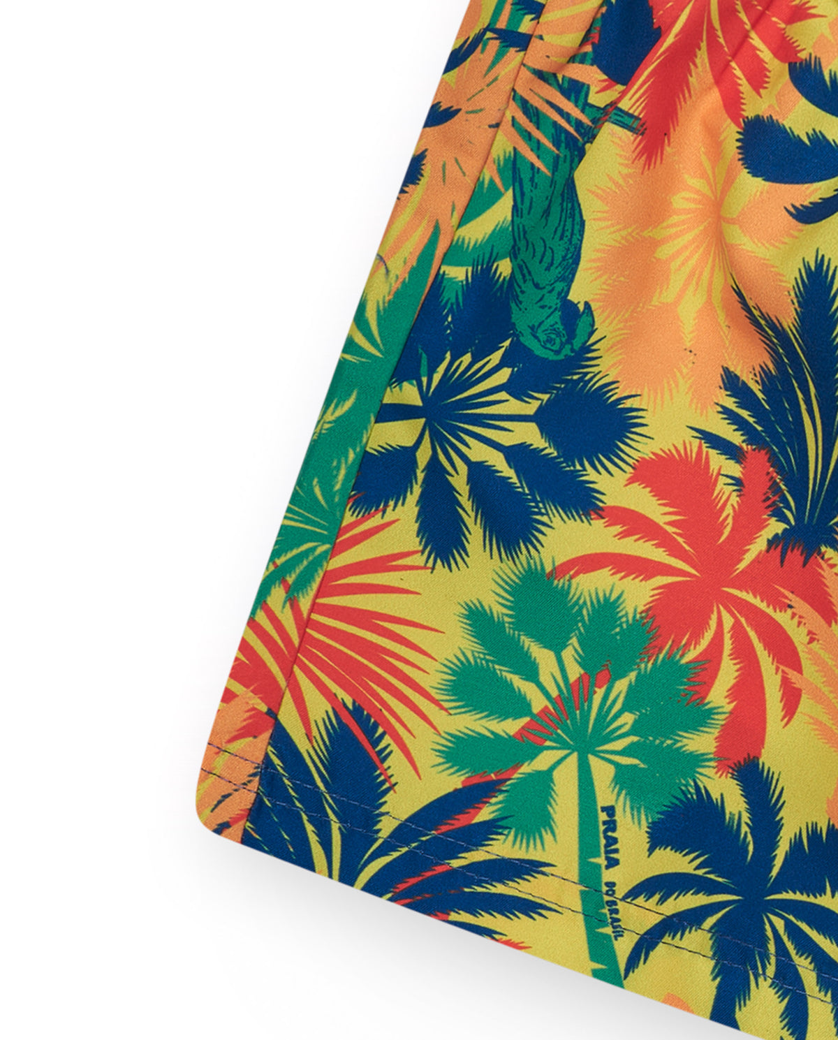 Bañador para niño multicolor con estampado tropical y cintura elástica.