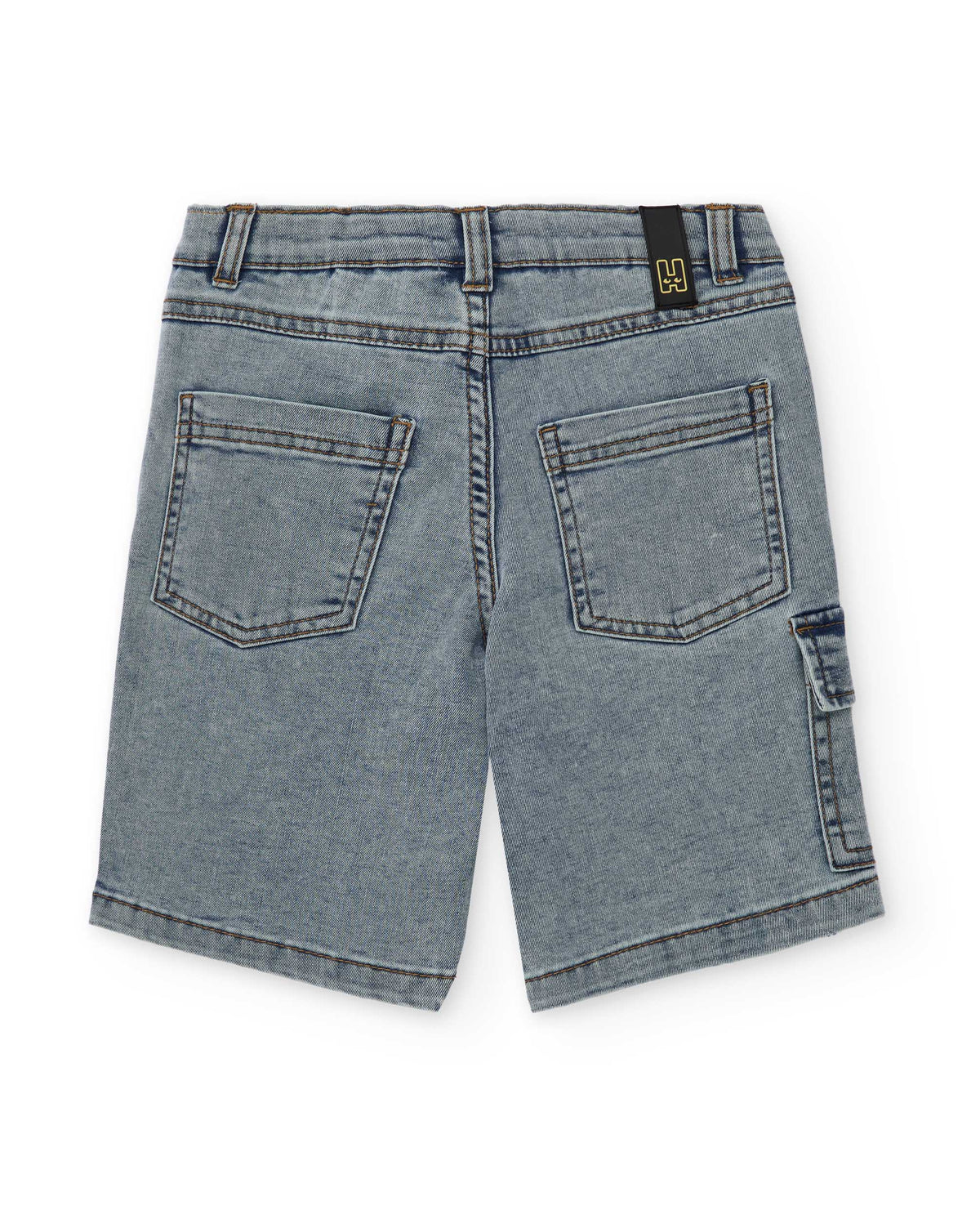 Bermuda niño en denim con bolsillo lateral