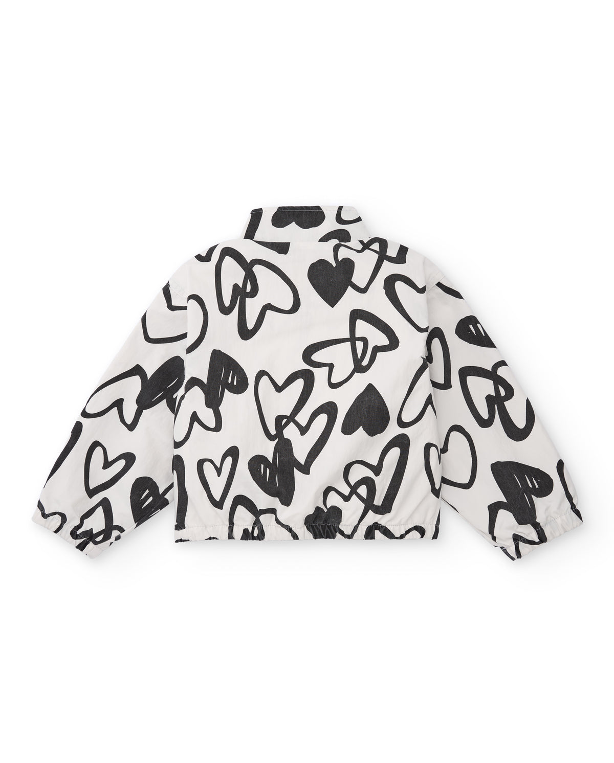 Cazadora niña en blanco con estampado de corazones