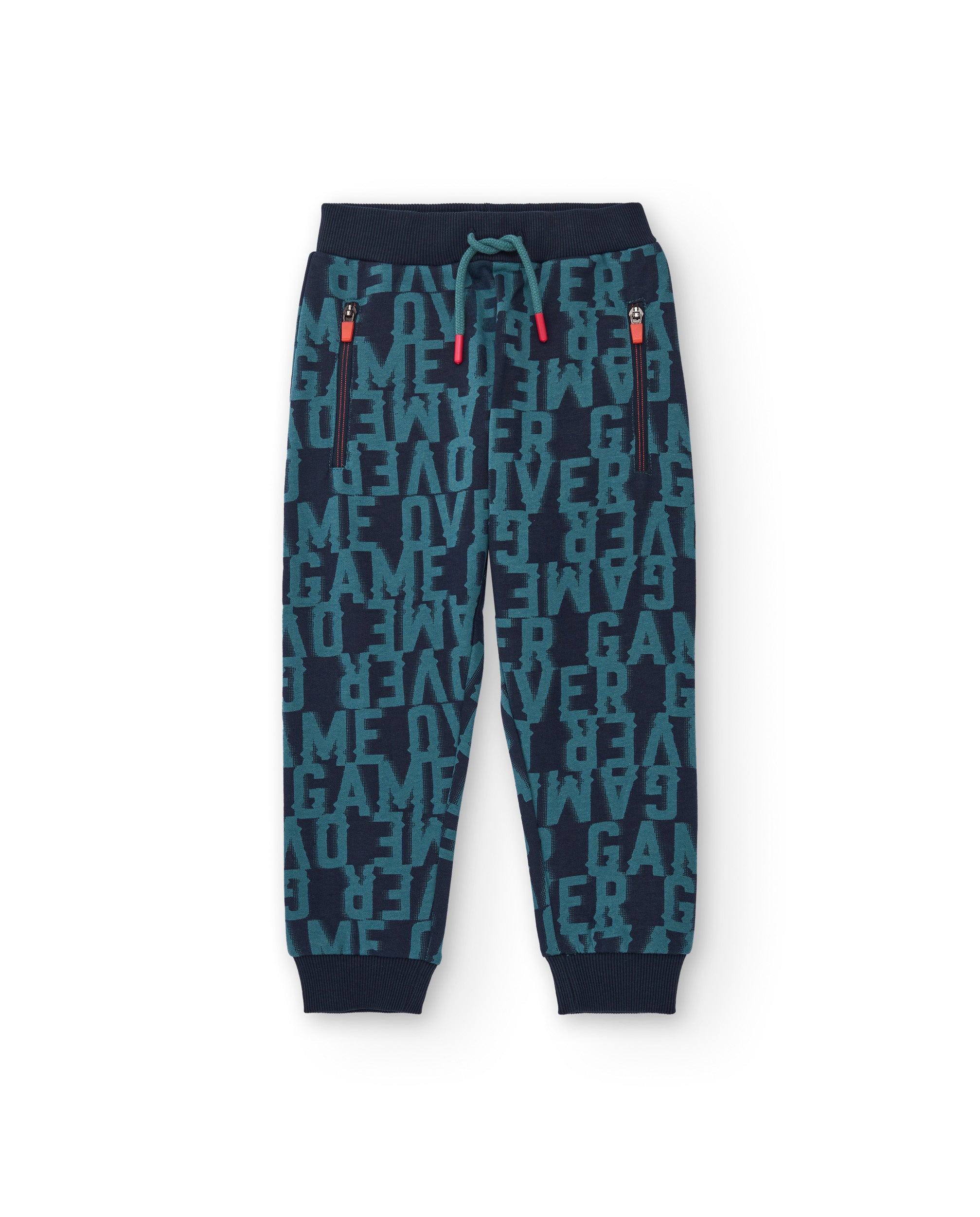 Jogger para niño con estampado “Game Over” en azul marino