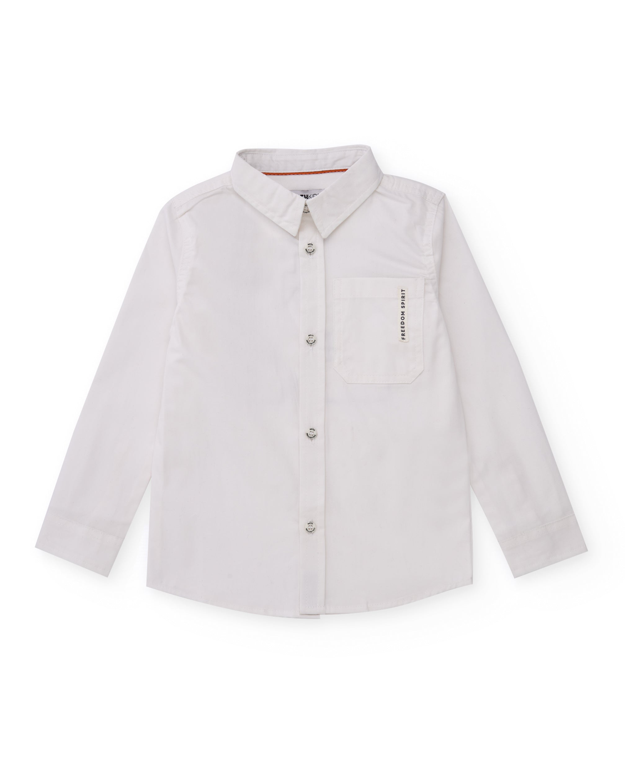 Camisa para niño de manga larga color blanco con estampado en