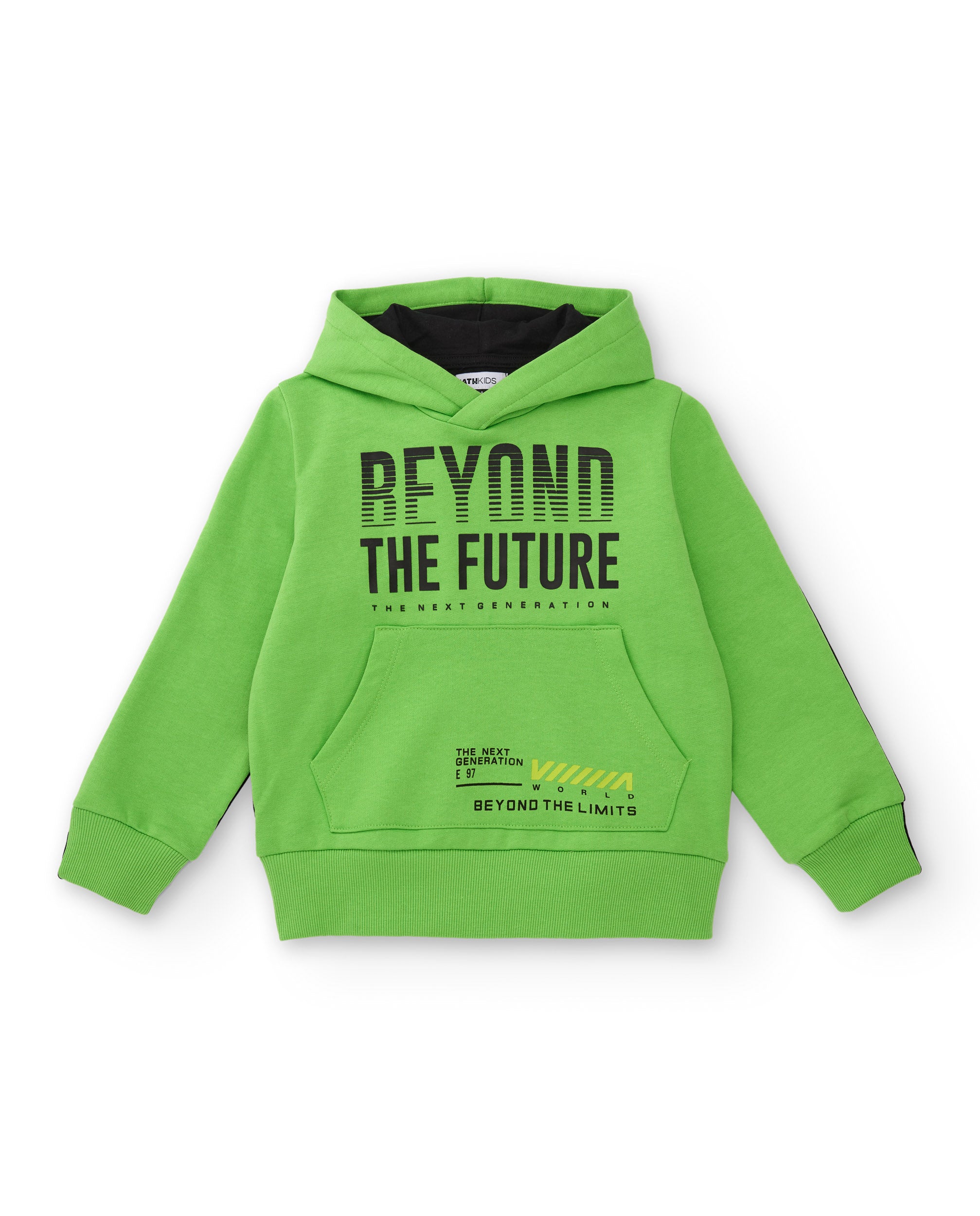 Sudadera bicolor para niño con capucha y estampado "Beyond the
