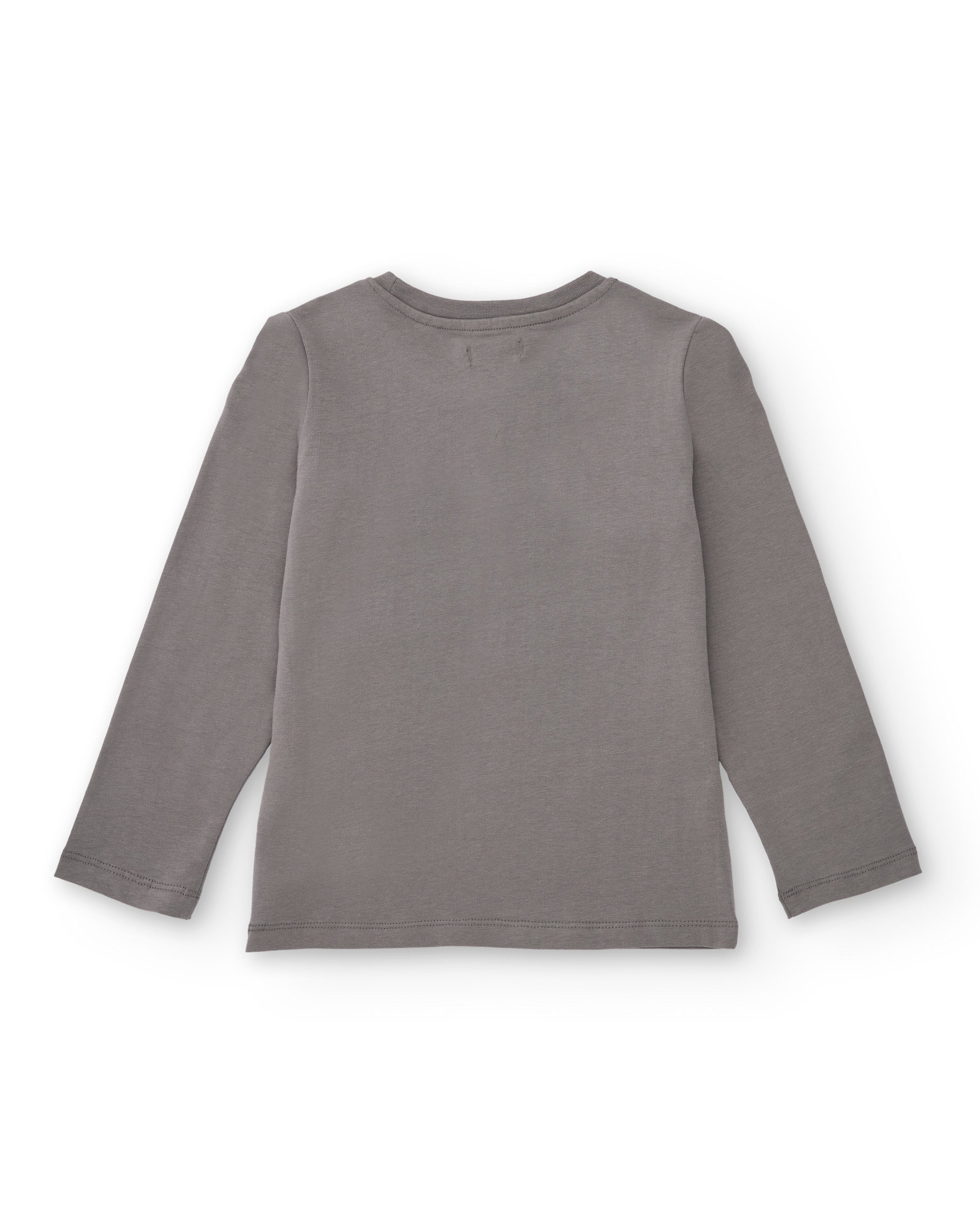 Camiseta de manga larga para niño color gris con estampado
