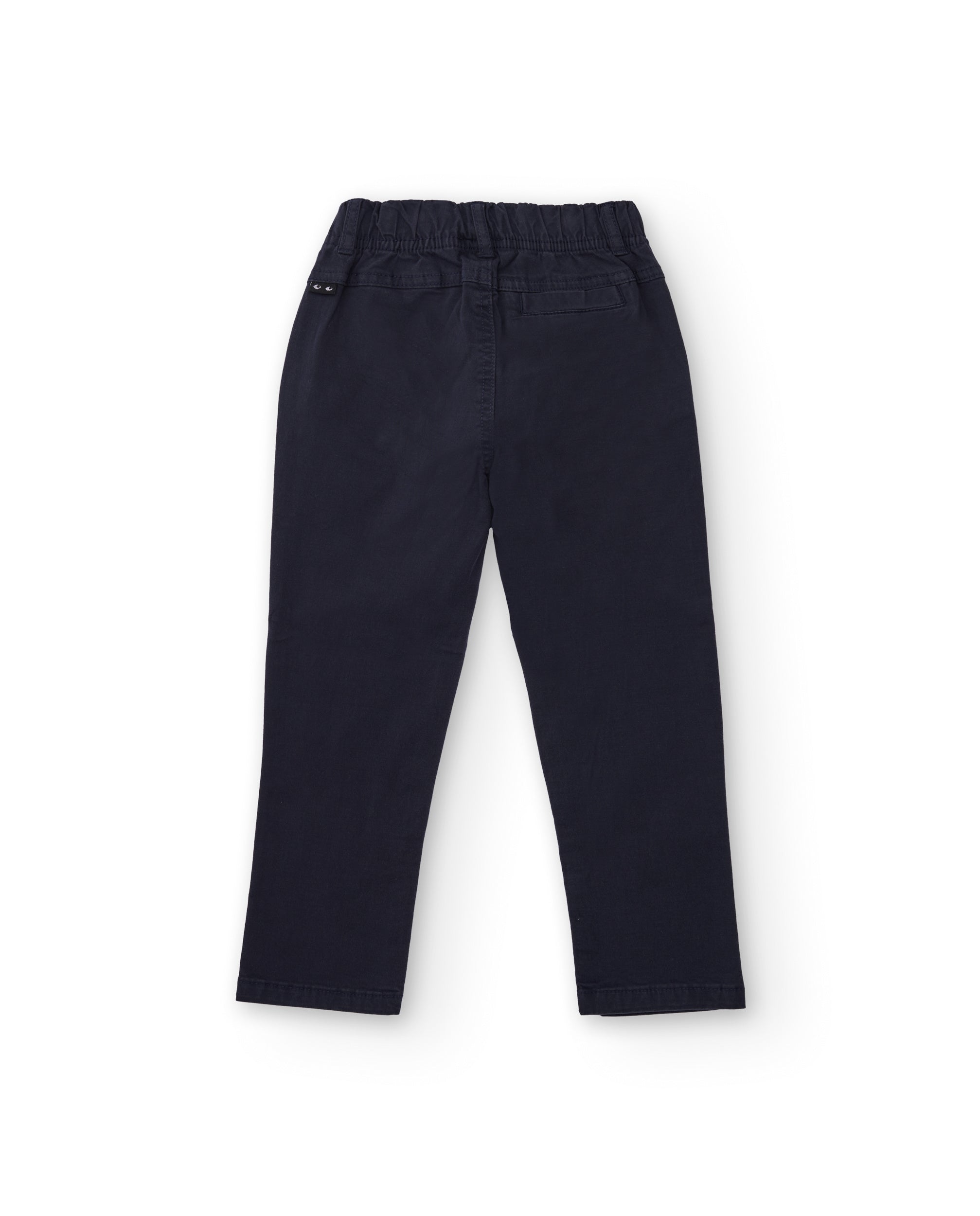 Pantalón de sarga azul marino para niño con cintura elástica