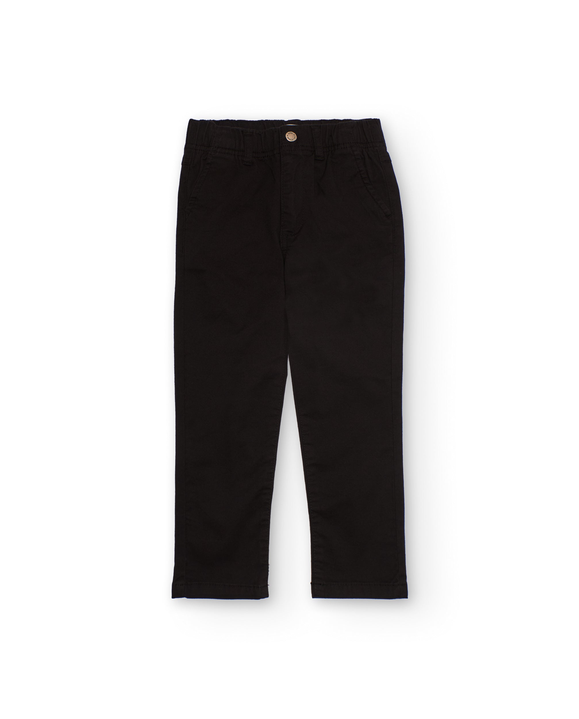 Pantalón chino negro para niño con cintura elástica