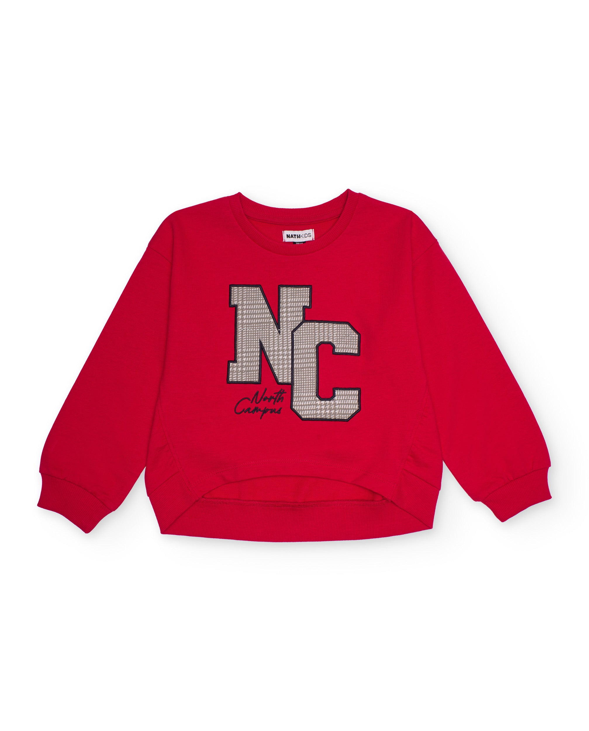 Sudadera roja para niña con estampado de letras