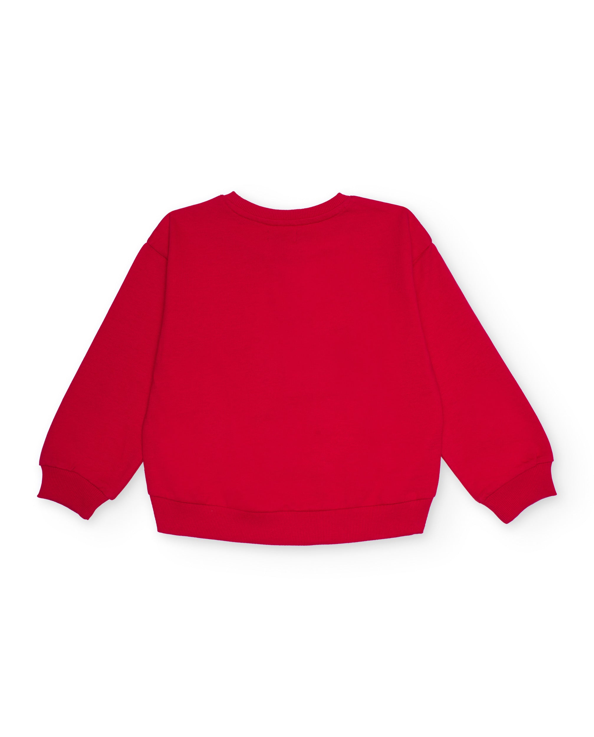 Sudadera roja para niña con estampado de letras