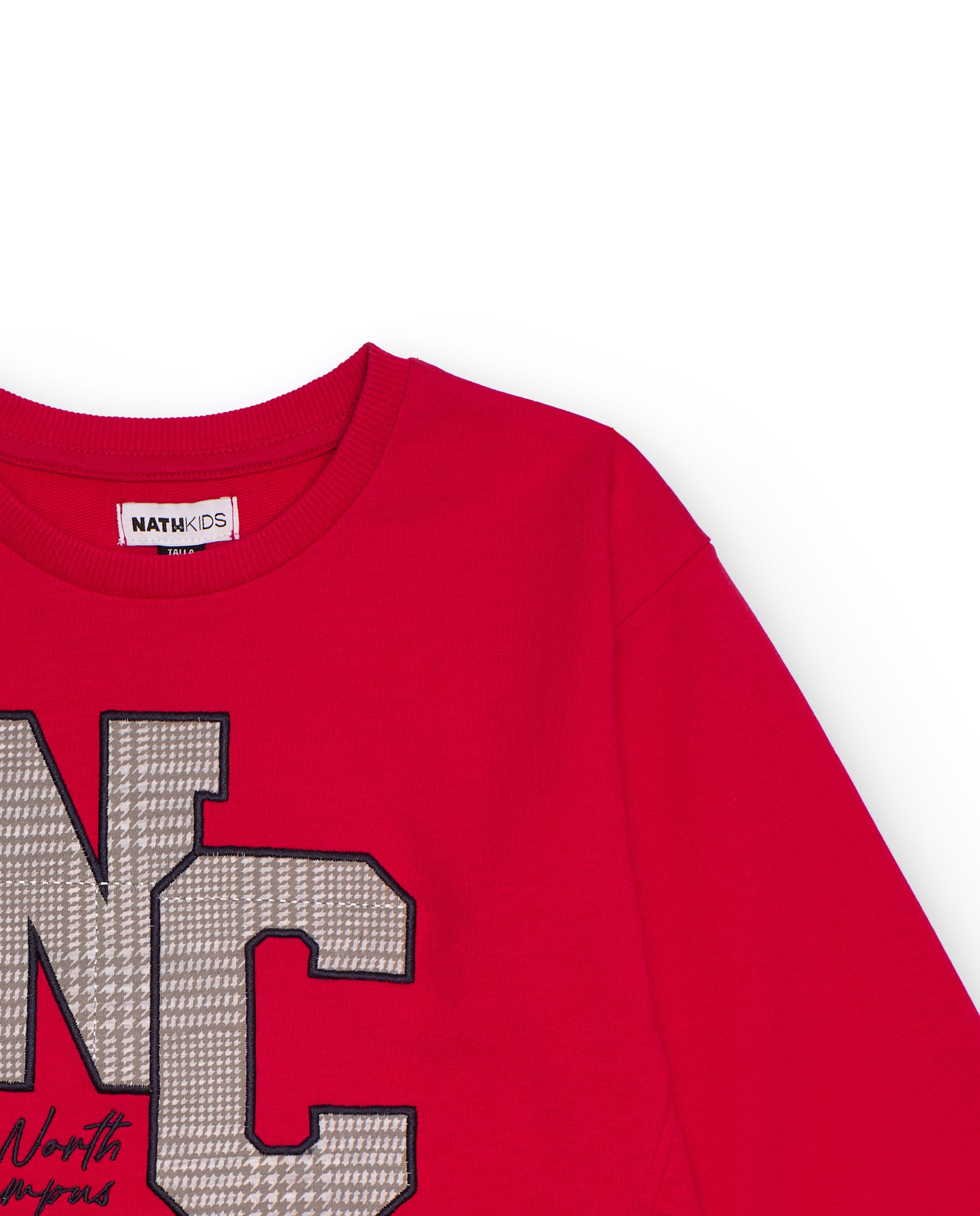 Sudadera roja para niña con estampado de letras
