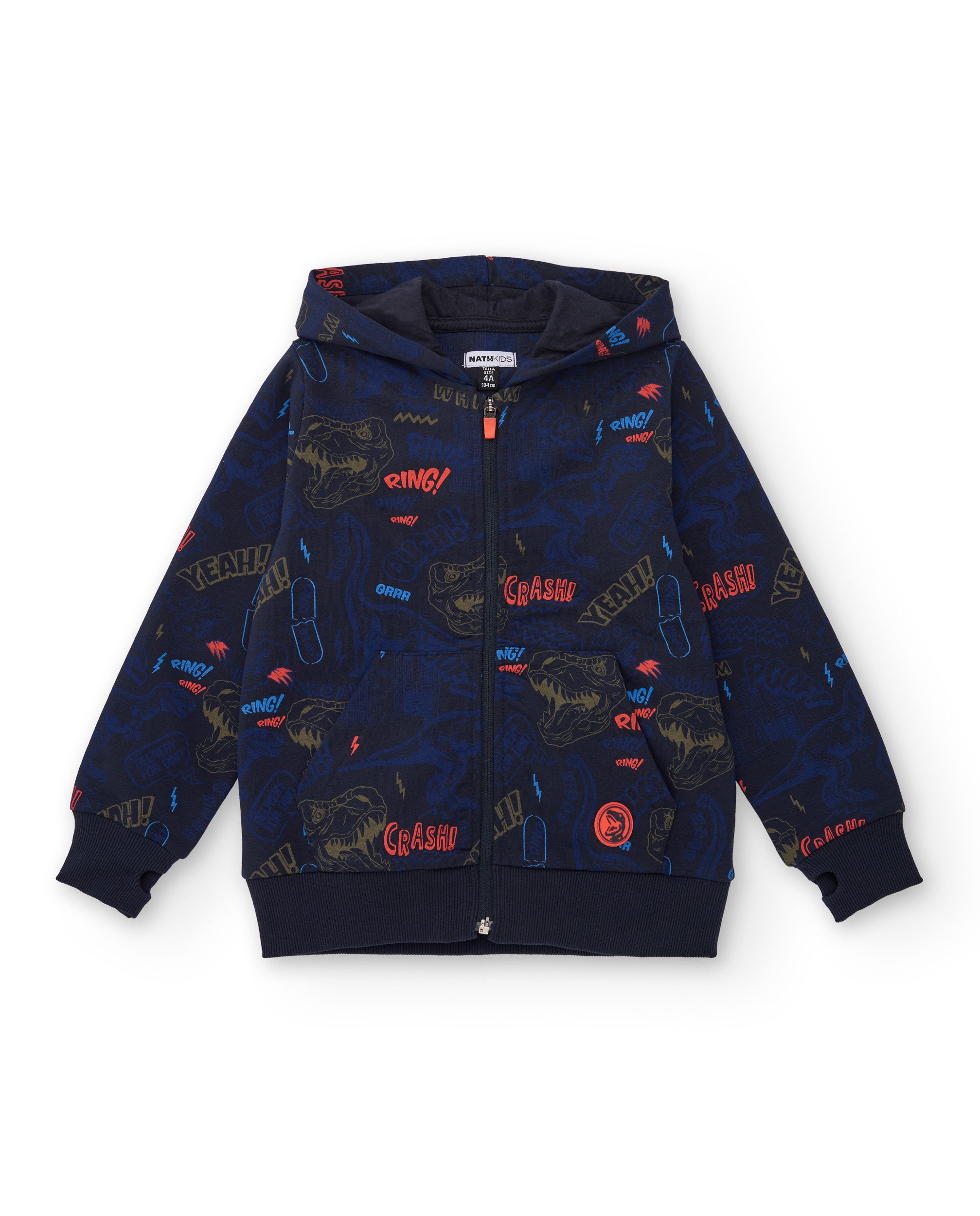Sudadera con capucha para niño con estampado de dinosaurios y