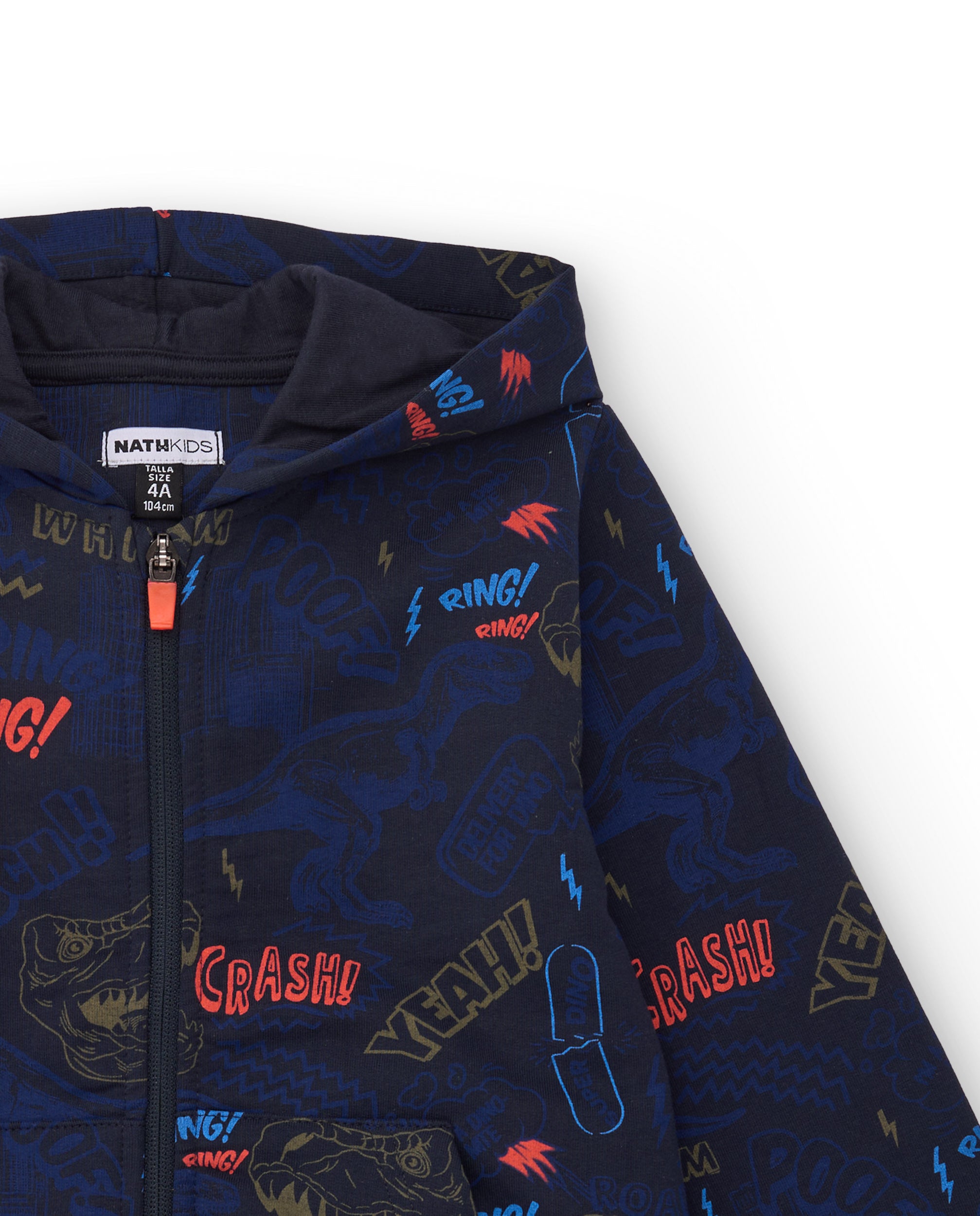 Sudadera con capucha para niño con estampado de dinosaurios y