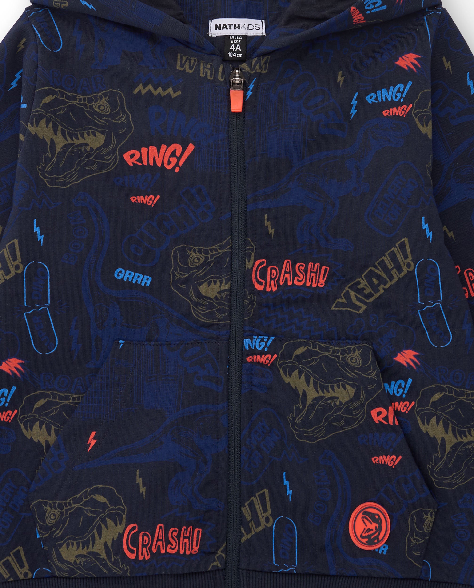 Sudadera con capucha para niño con estampado de dinosaurios y
