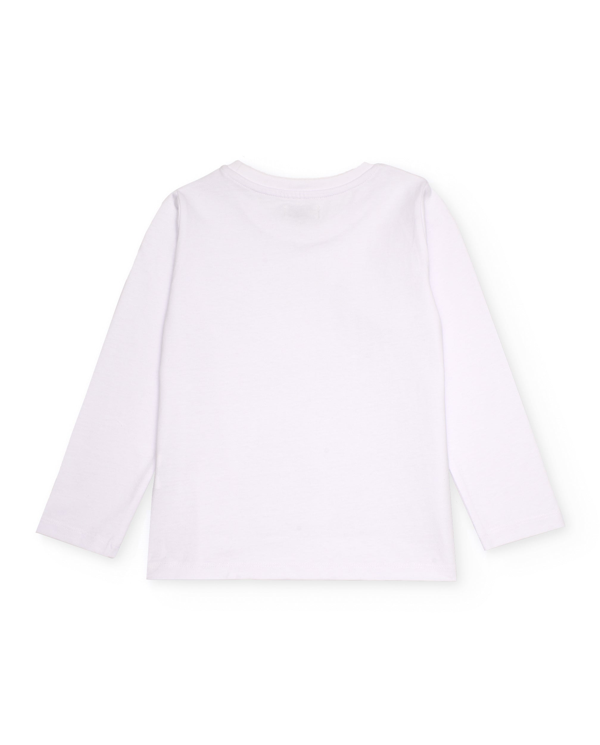 Camiseta blanca de manga larga para niño con estampado de perro