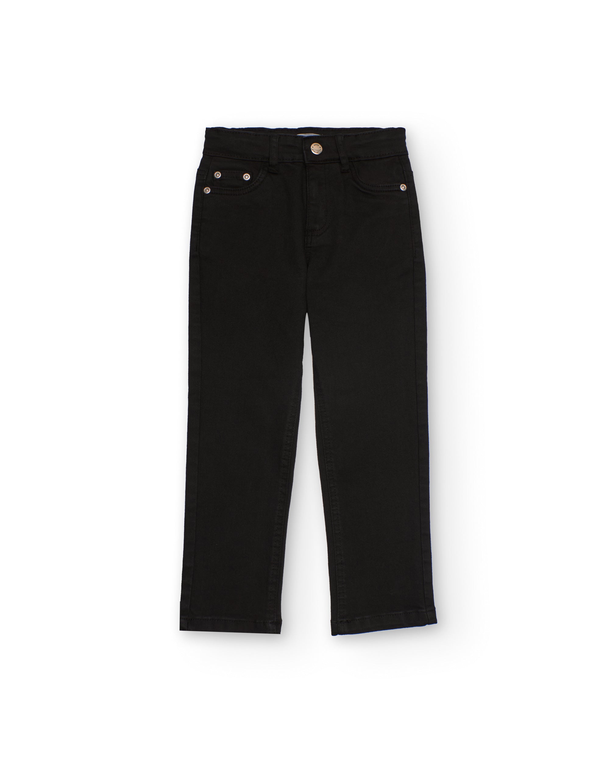 Pantalón negro de mezclilla para niño con cinco bolsillos