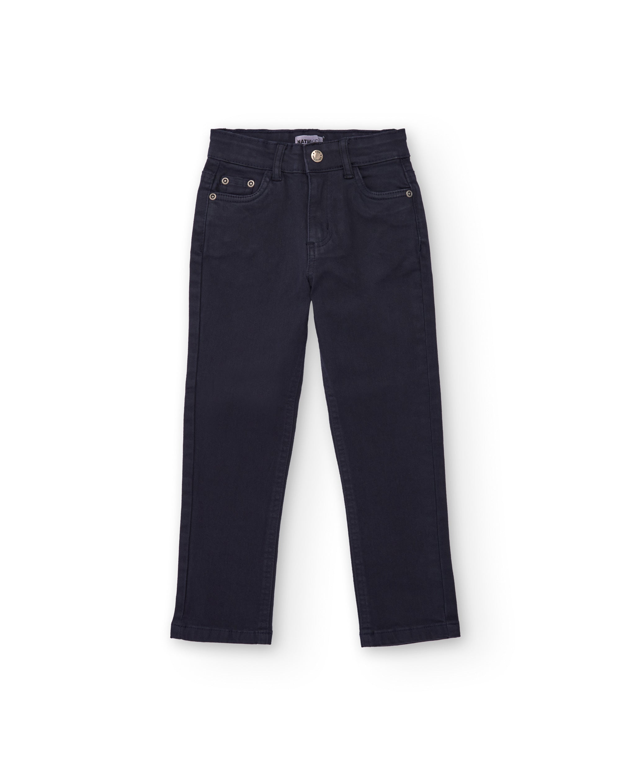Pantalón de mezclilla azul marino para niño con diseño clásico