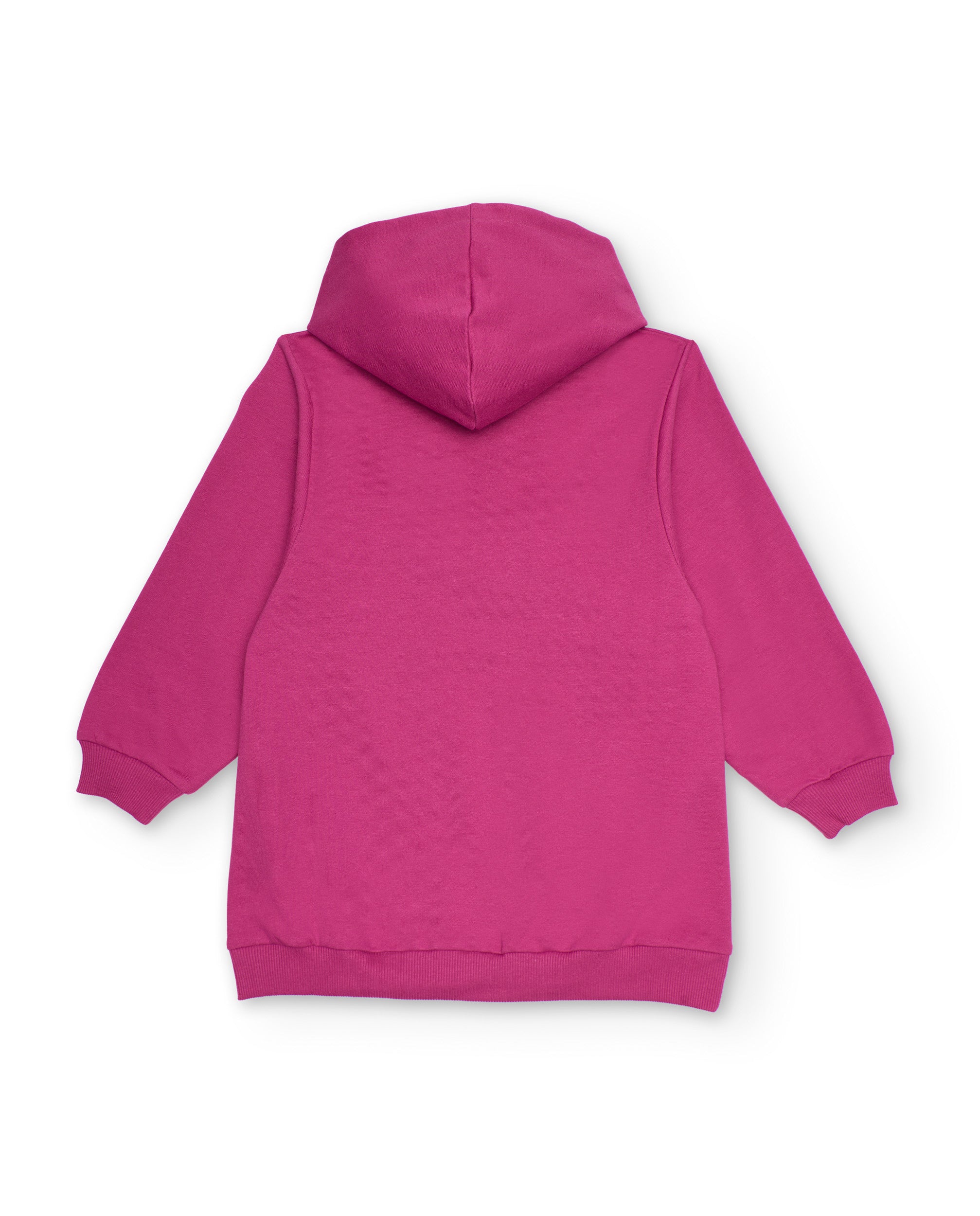 Sudadera fucsia con capucha y lentejuelas reversibles