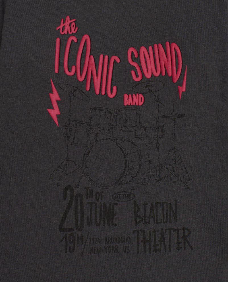 Camiseta de manga larga para niño color gris oscuro con